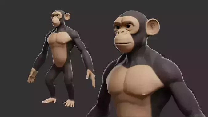 Chimpanzee  Stylize II Cartoon Low-poly 3D model