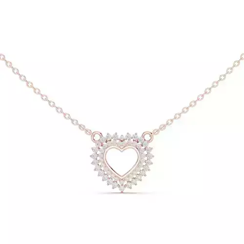 Women Round Diamond Heart Pendant Necklace 3dm STL Video