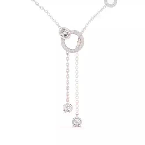Round and Oval Diamond Bezel Set Women Pendant 3dm STL Video 3D print model