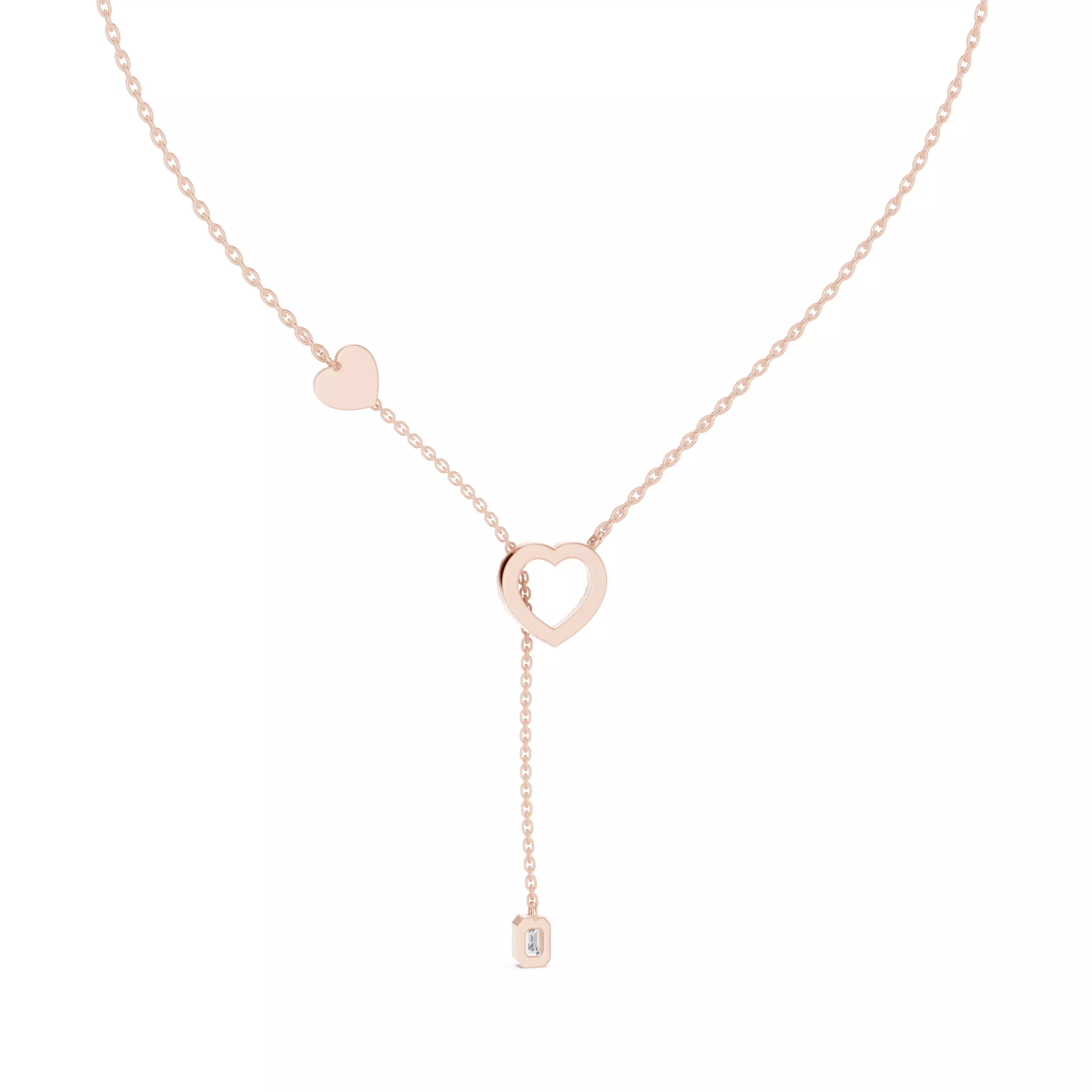 Round and Emerald Diamond Heart Shape Pendant 3dm STL Video 3D print model_6