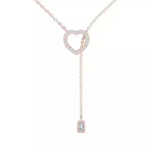 Round and Emerald Diamond Heart Shape Pendant 3dm STL Video 3D print model