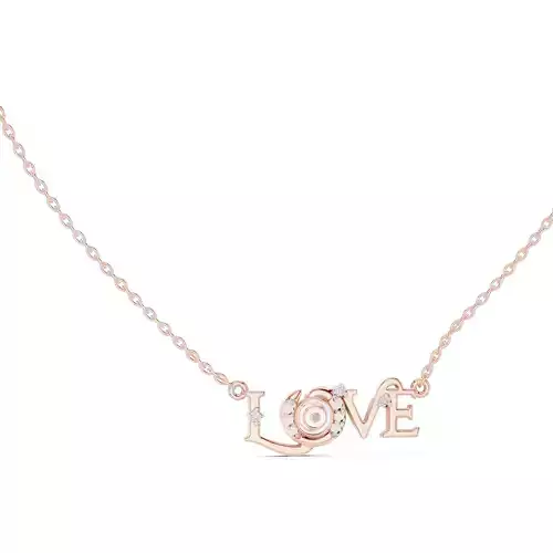 Love Word Pendant With Round Diamond And Eye 3DM STL Video 3D print model