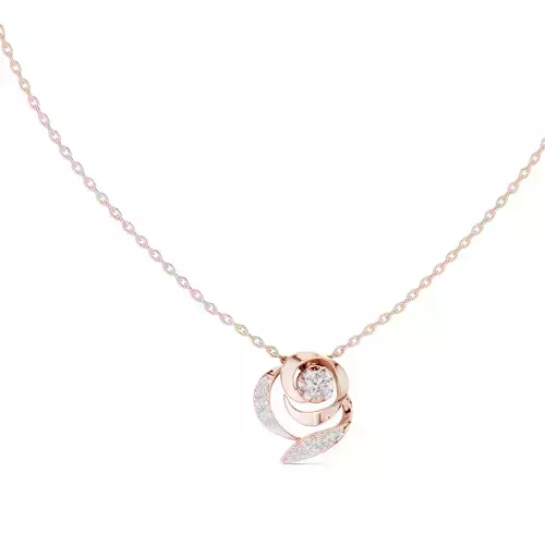 Round Diamond Flower Pendant Woman Necklace 3dm STL Video 3D print model