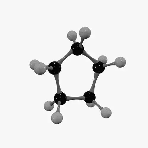 Cyclopentane Molecule Low-poly 3D model