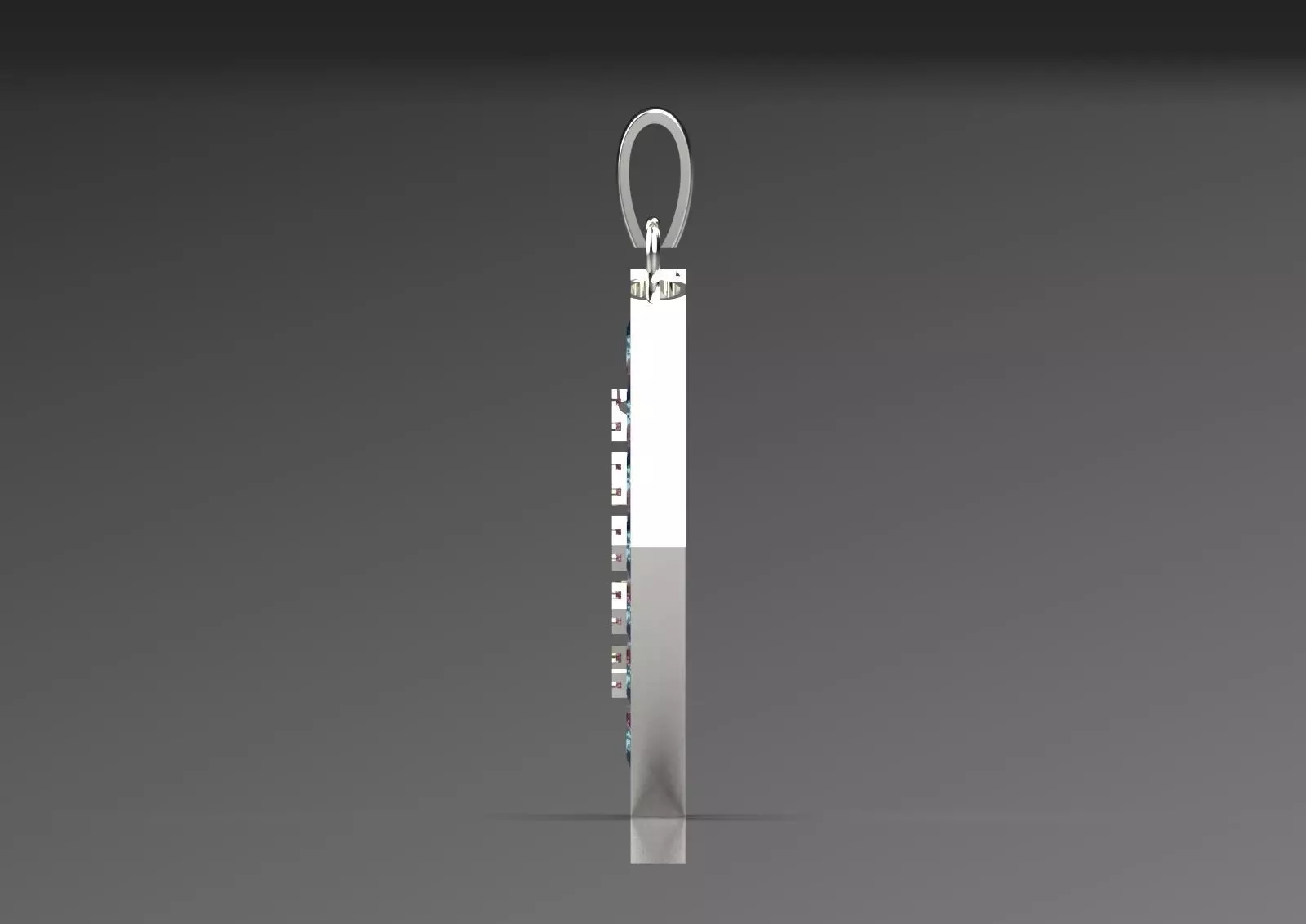 White Gold and Gemstones Checkerboard STL Pendant Model jp0069 3D print model_1