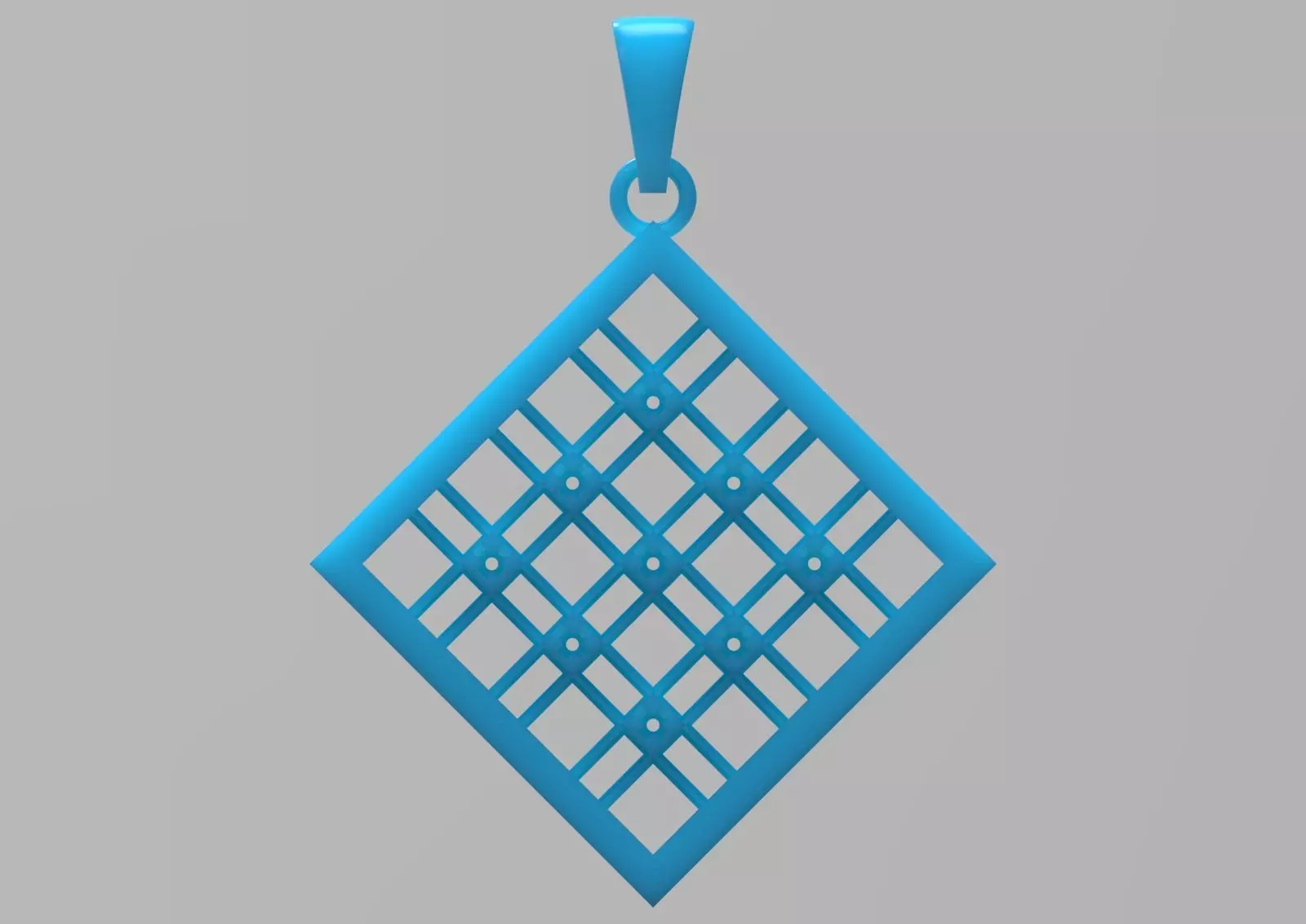 White Gold and Gemstones Checkerboard STL Pendant Model jp0069 3D print model_30