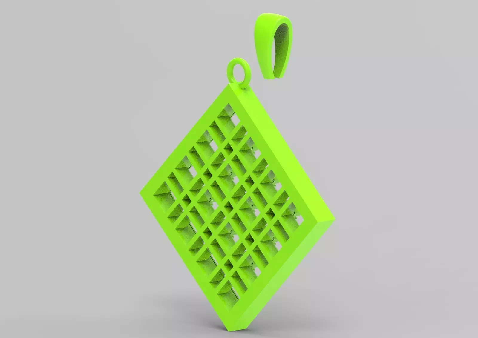 White Gold and Gemstones Checkerboard STL Pendant Model jp0069 3D print model_27