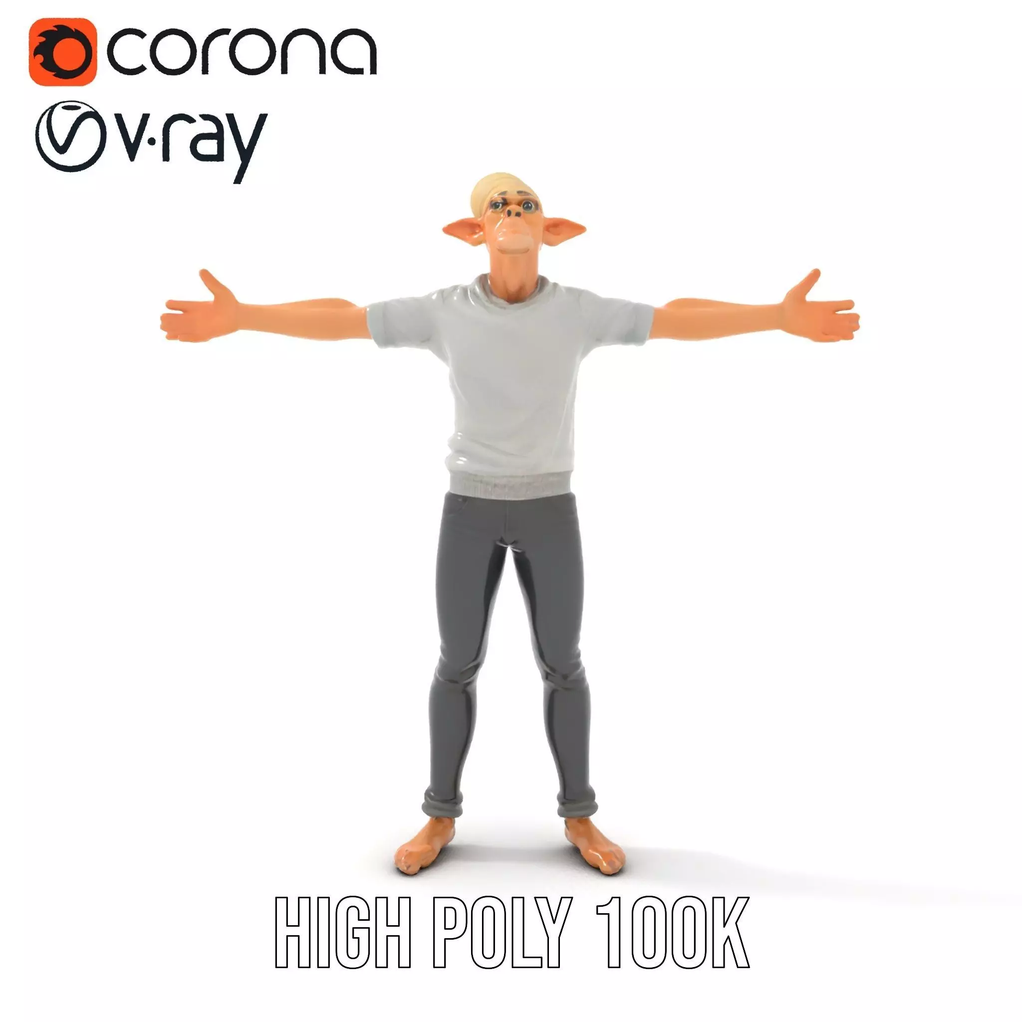 Elflike Character Model Pack with Highly Detailed Features Low-poly 3D model_14