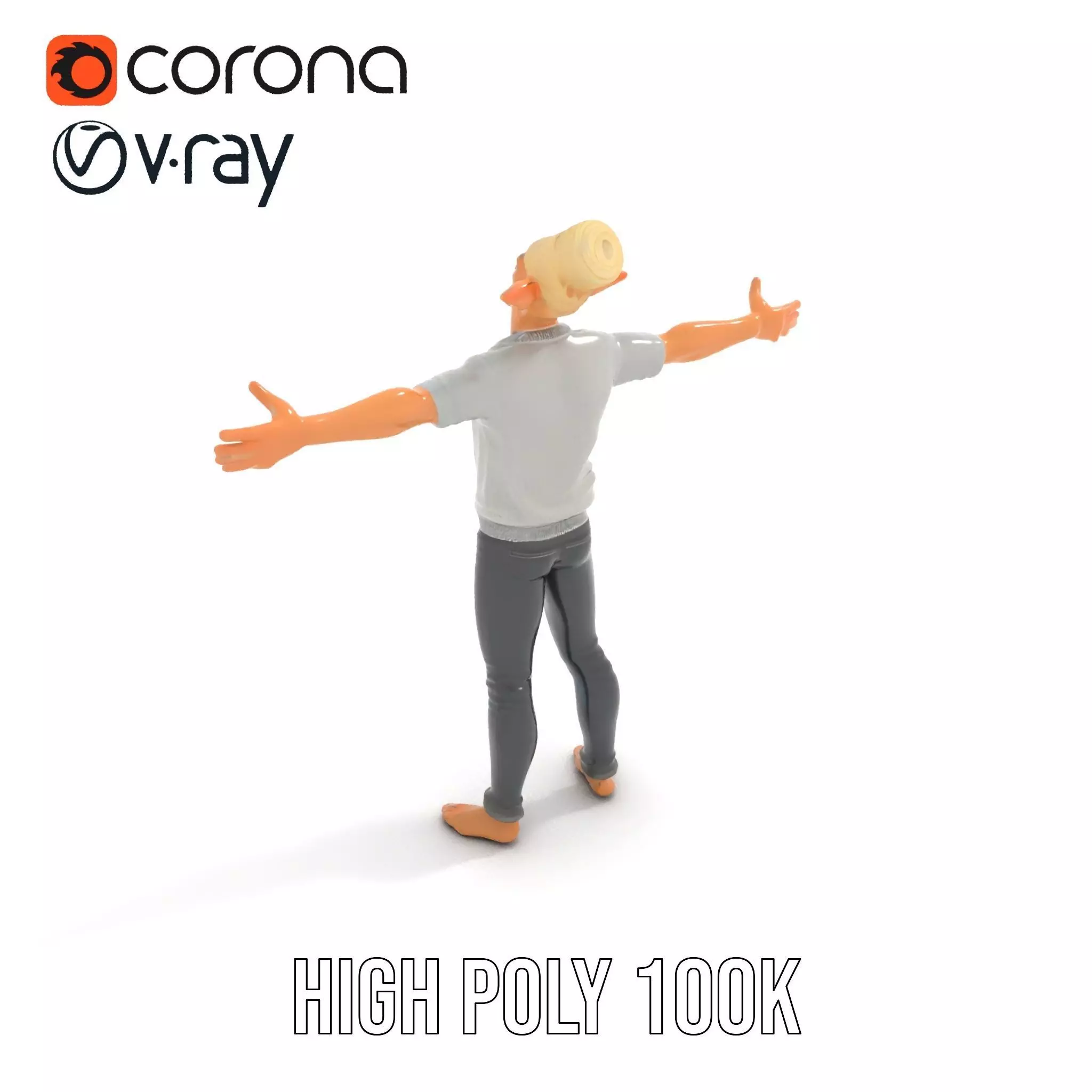 Elflike Character Model Pack with Highly Detailed Features Low-poly 3D model_11