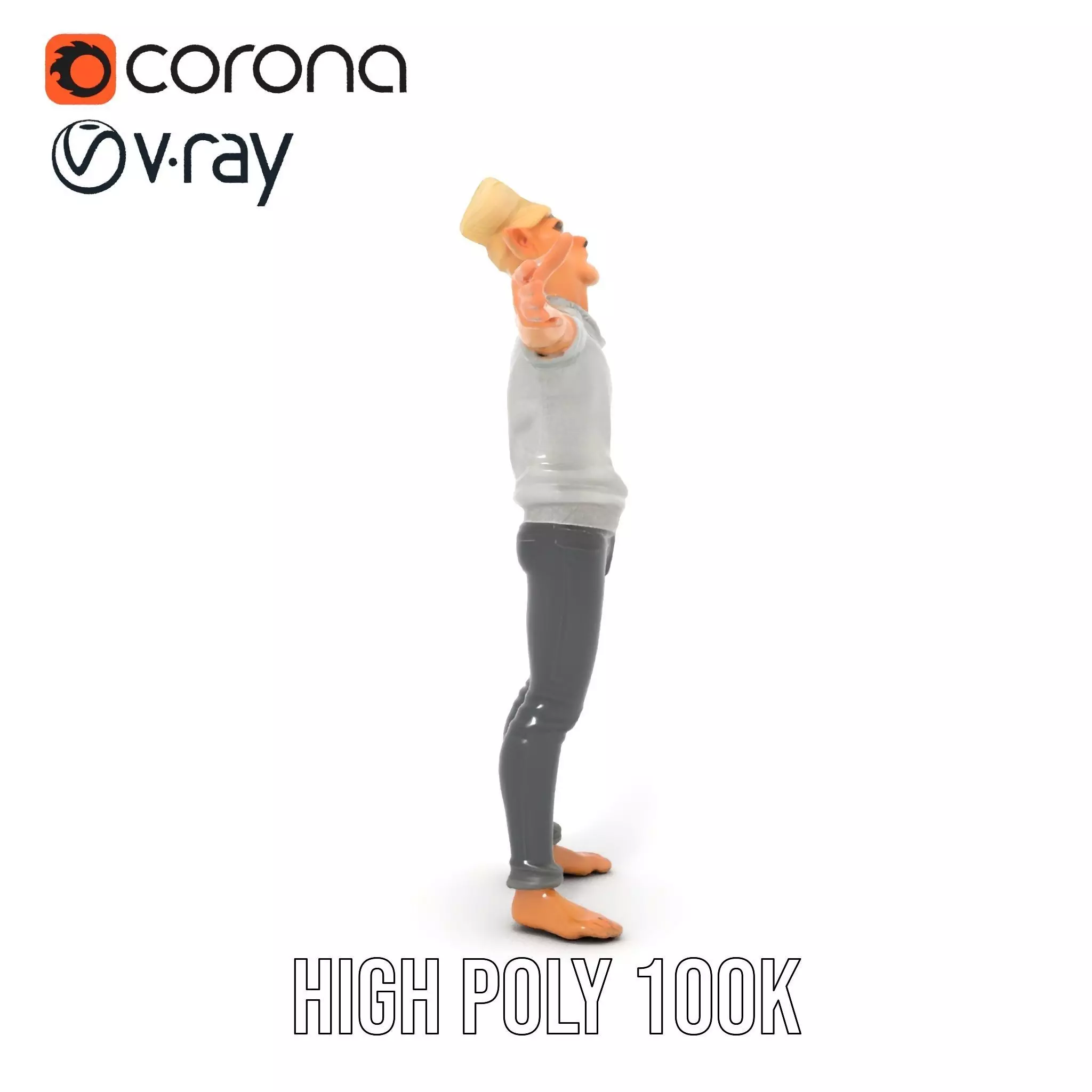 Elflike Character Model Pack with Highly Detailed Features Low-poly 3D model_26