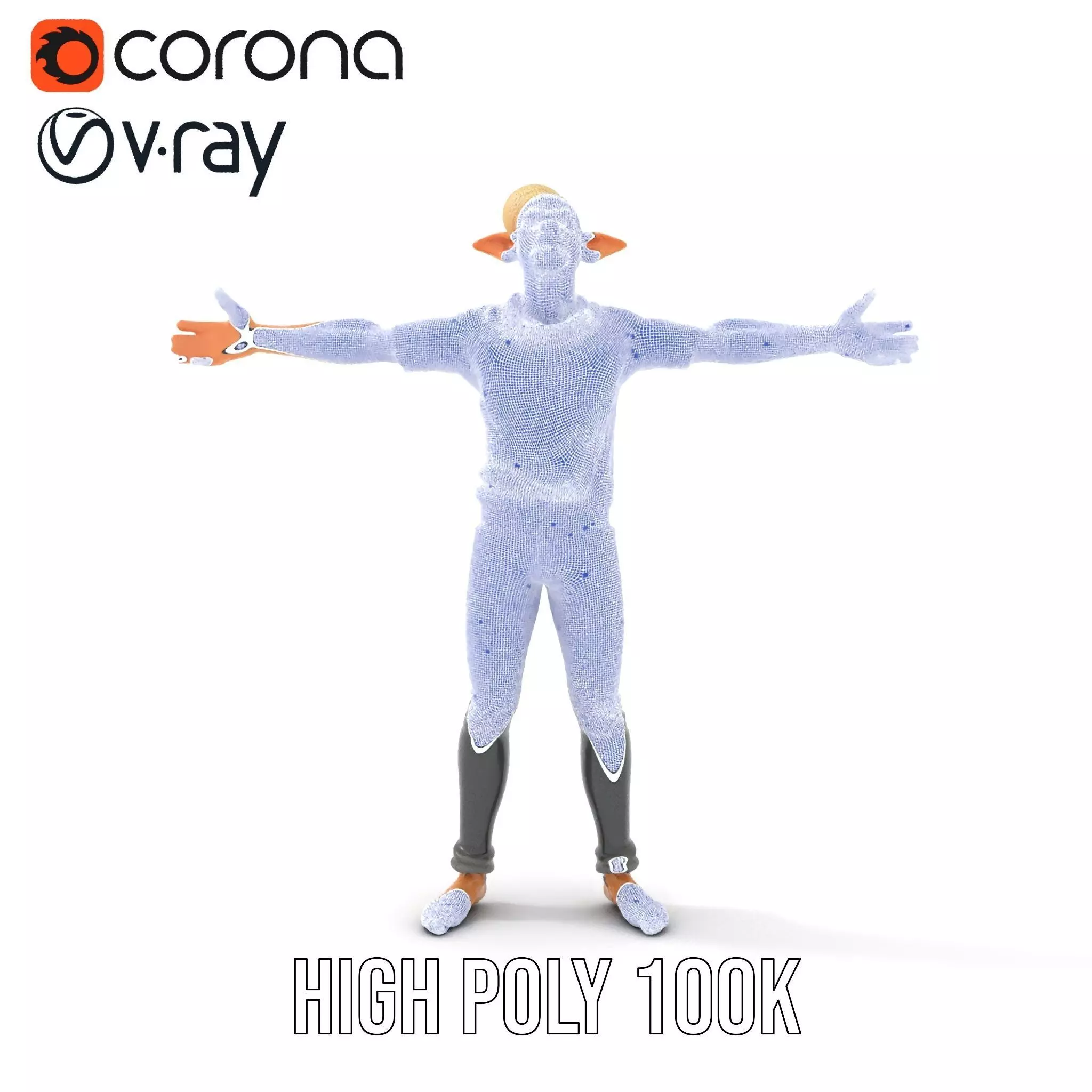 Elflike Character Model Pack with Highly Detailed Features Low-poly 3D model_33