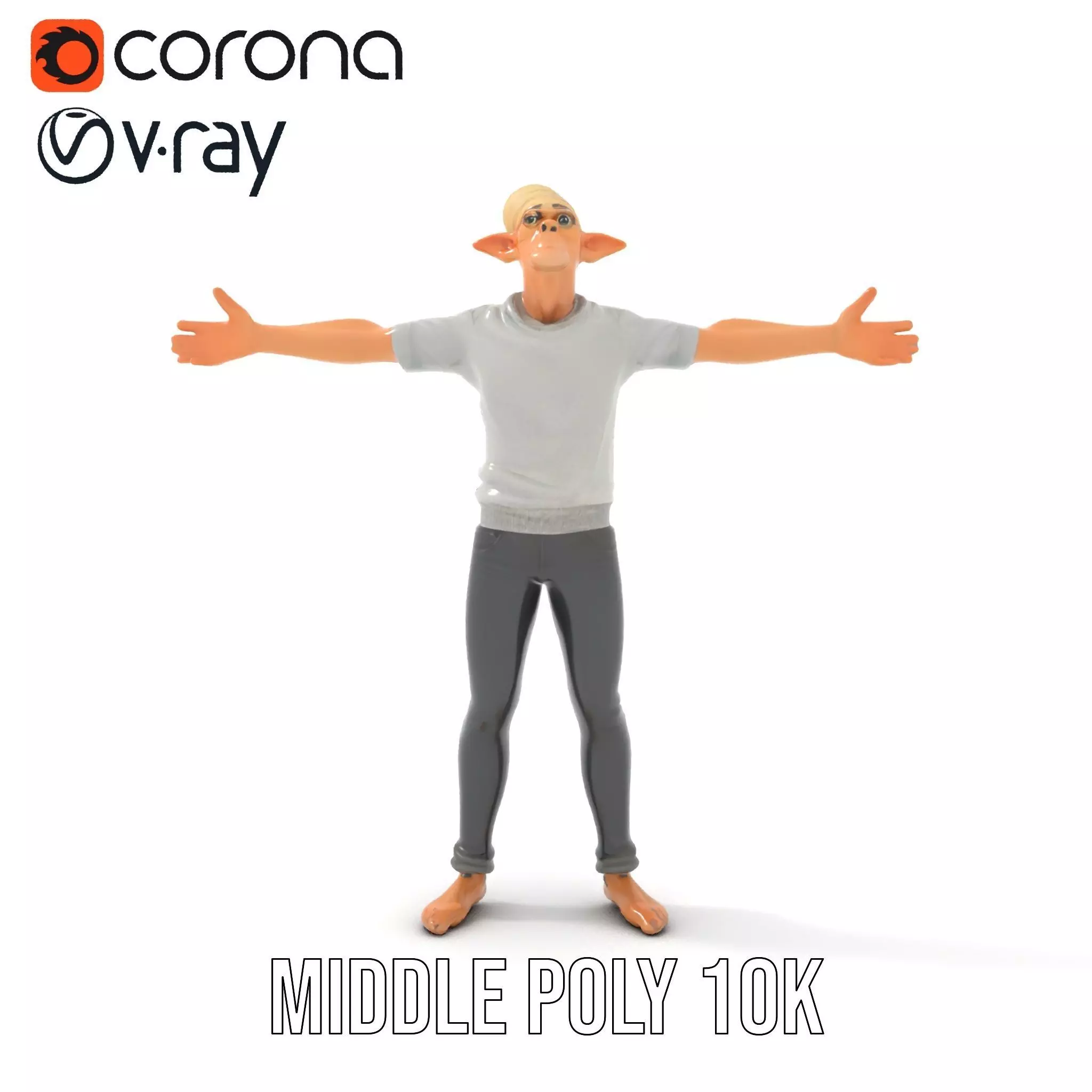 Elflike Character Model Pack with Highly Detailed Features Low-poly 3D model_12