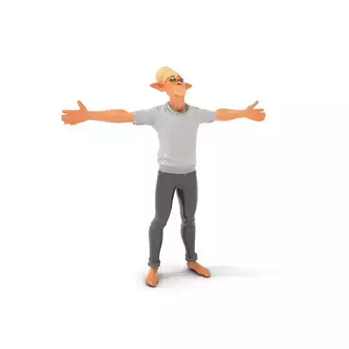 Elflike Character Model Pack with Highly Detailed Features Low-poly 3D model