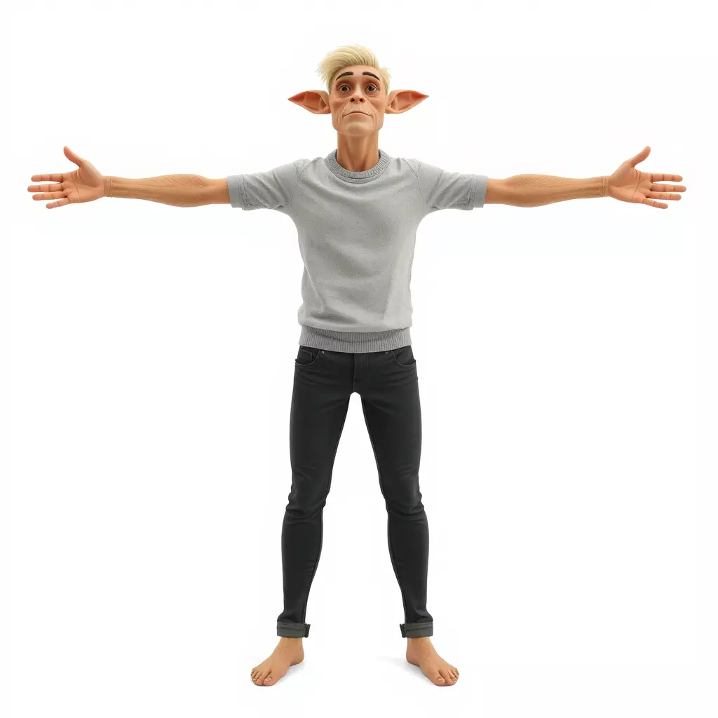 Elflike Character Model Pack with Highly Detailed Features Low-poly 3D model_2
