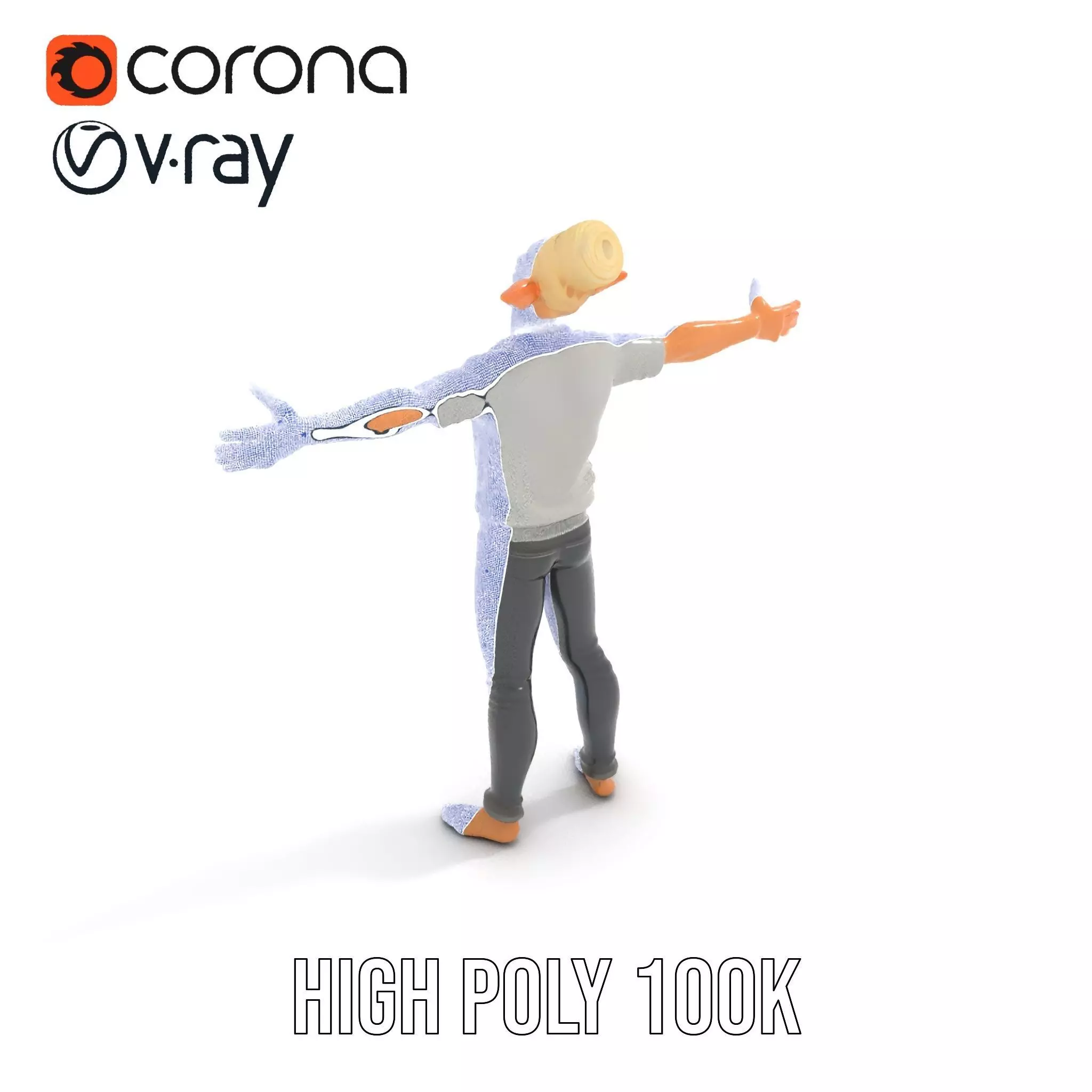 Elflike Character Model Pack with Highly Detailed Features Low-poly 3D model_31