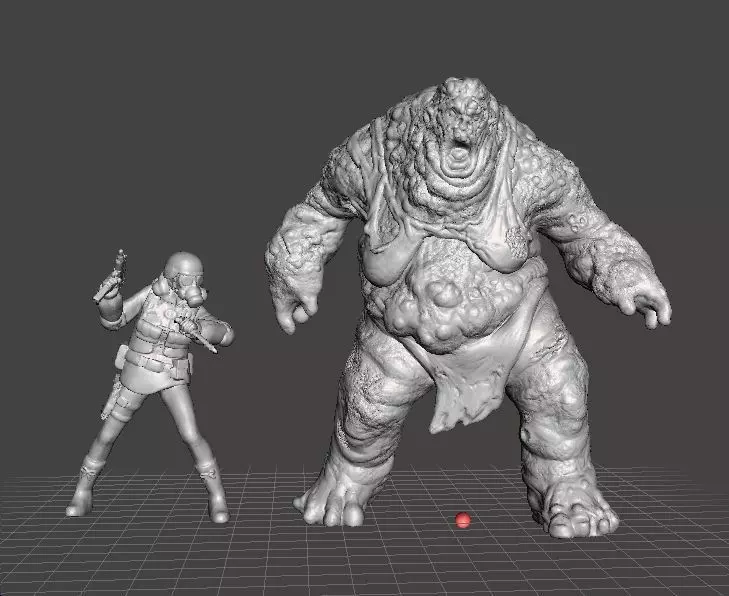 FEMALE TANK ABOMINATION ZOMBIE MODEL FIGURE FANTASY HORROR RPG 3D print model_1