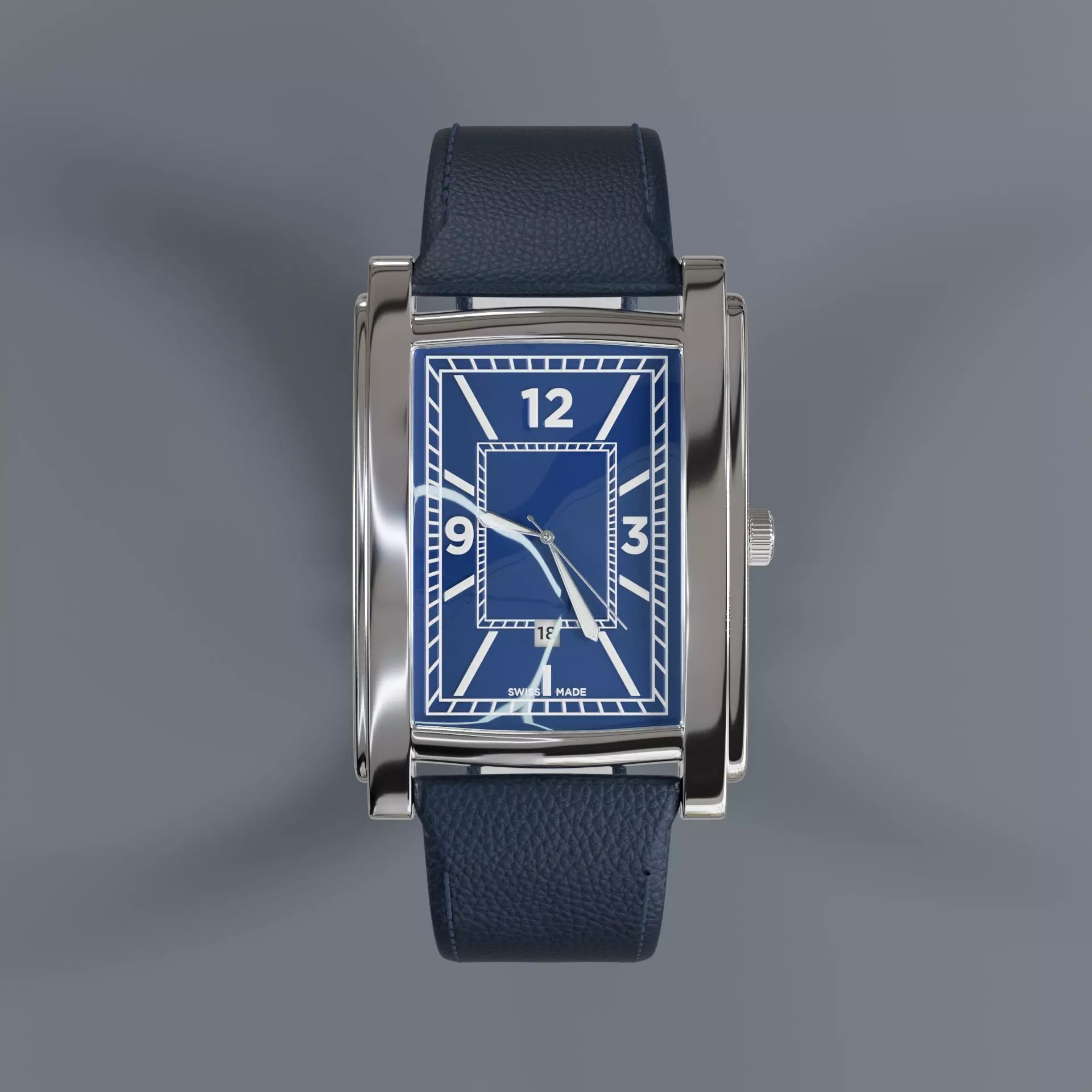 Watch with leather handle 3D model_0