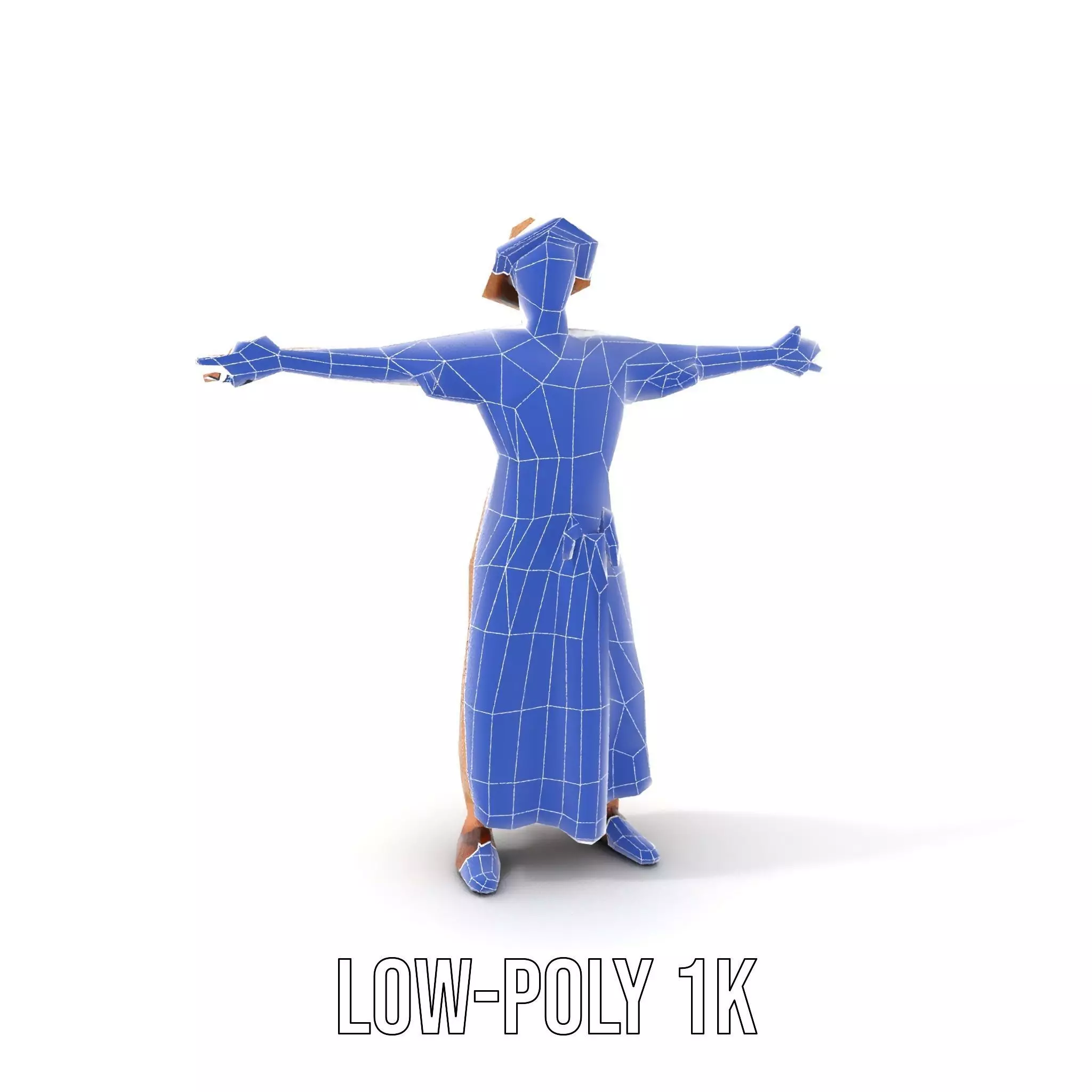 Casual Summer Dress with Hat Model Pack Low-poly 3D model_8