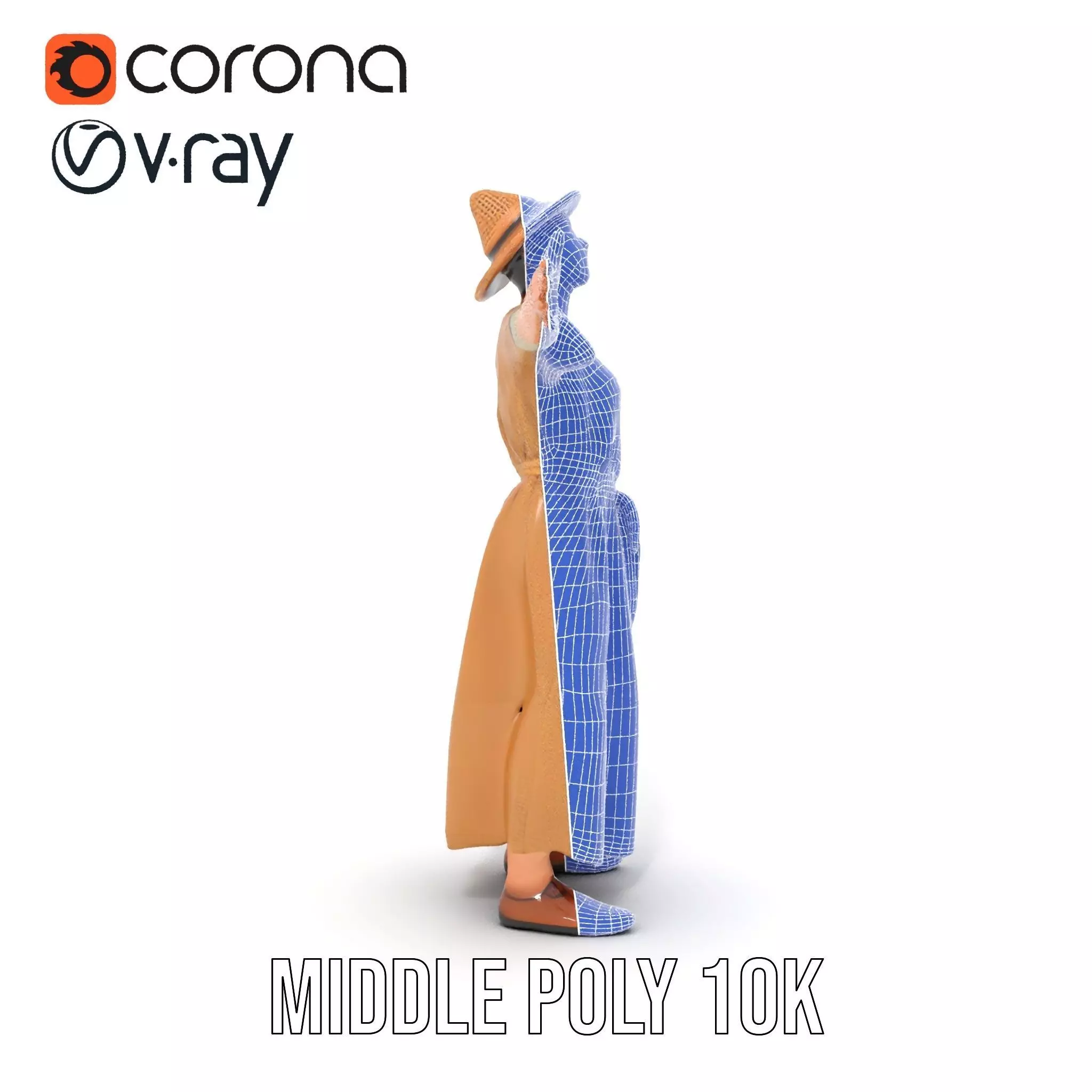 Casual Summer Dress with Hat Model Pack Low-poly 3D model_20