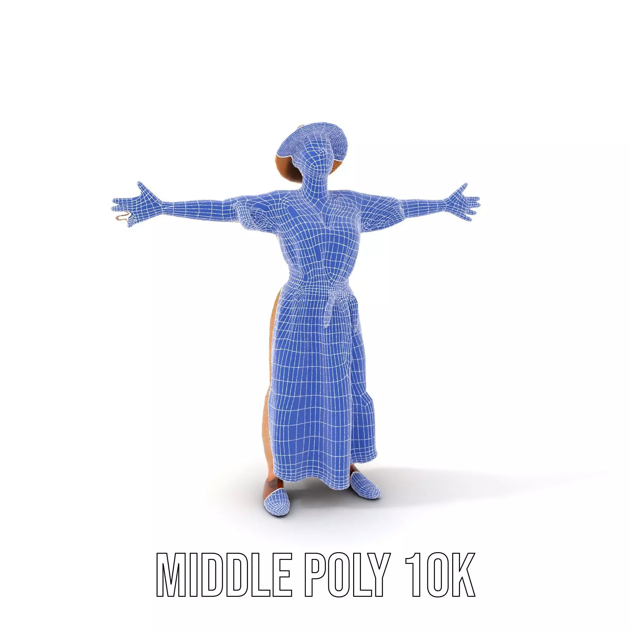 Casual Summer Dress with Hat Model Pack Low-poly 3D model_23