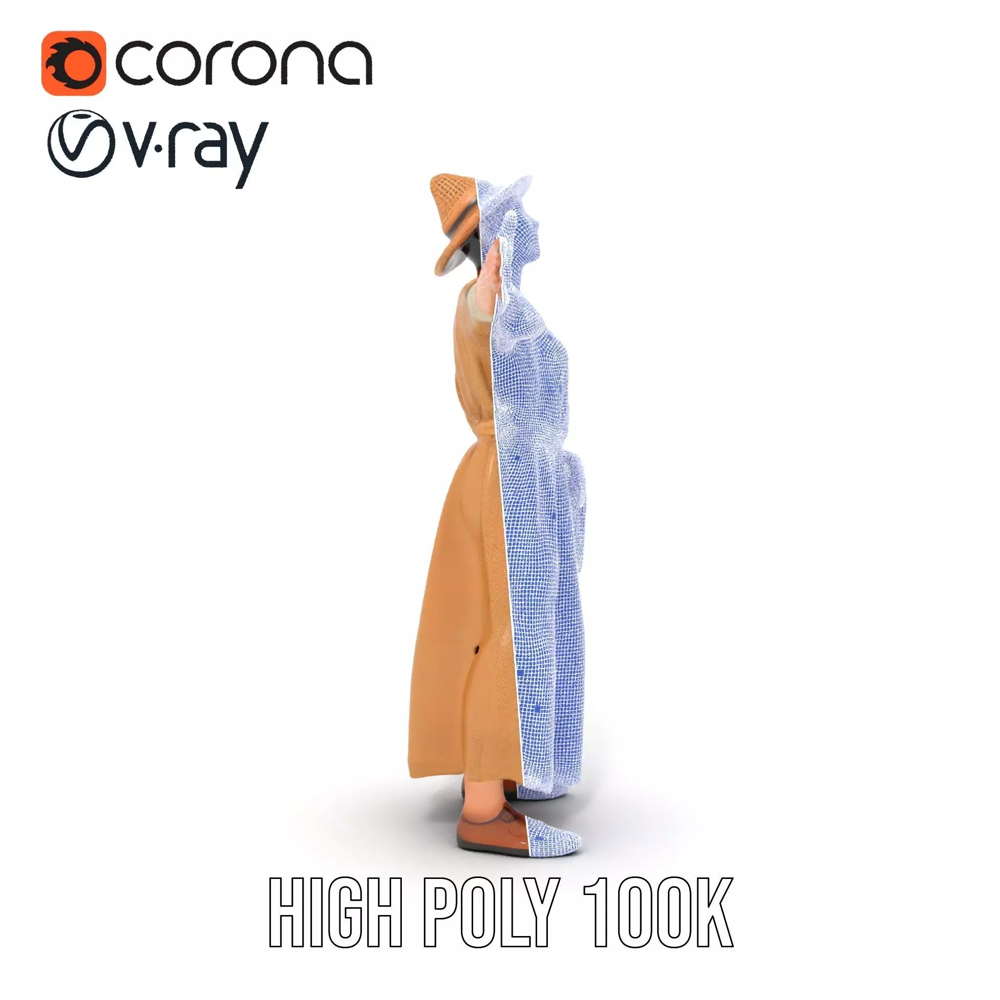 Casual Summer Dress with Hat Model Pack Low-poly 3D model_28