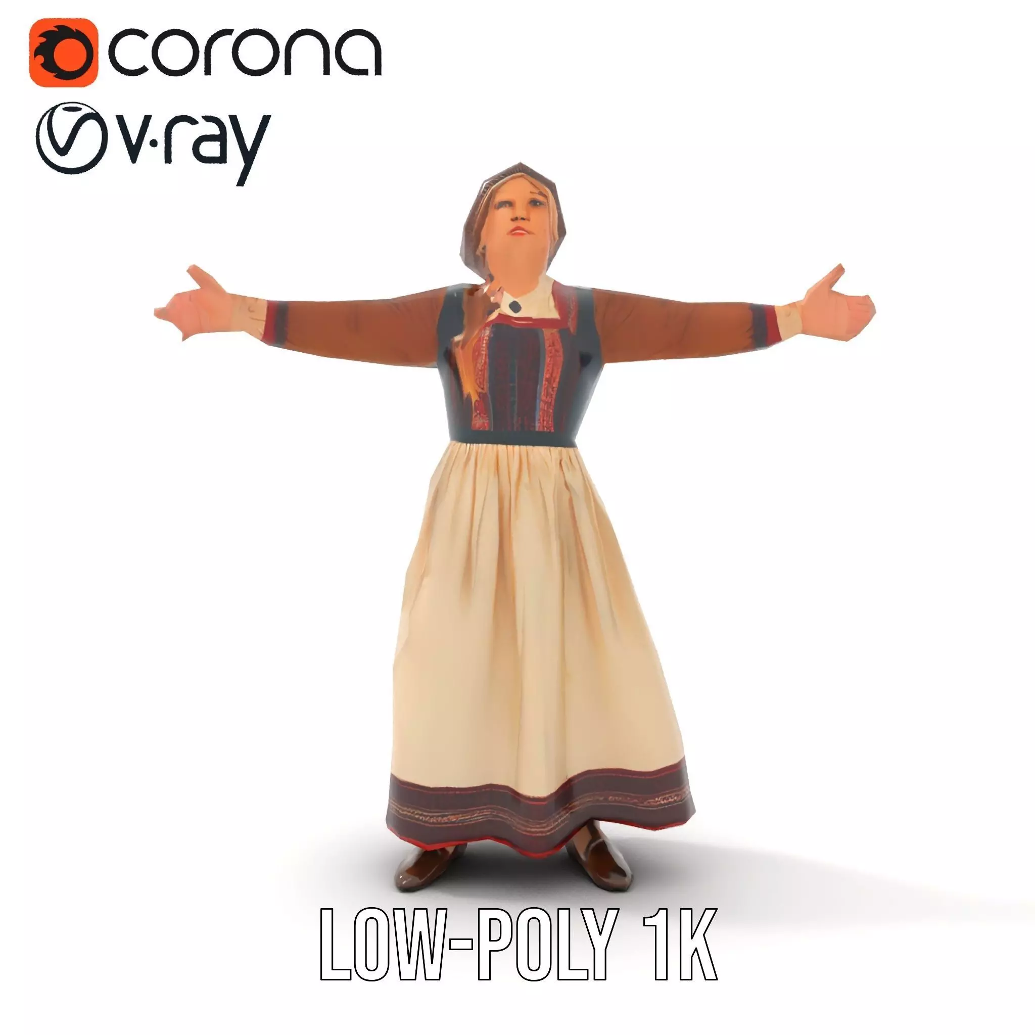 Traditional Scandinavian Attire Character Model Pack Low-poly 3D model_22