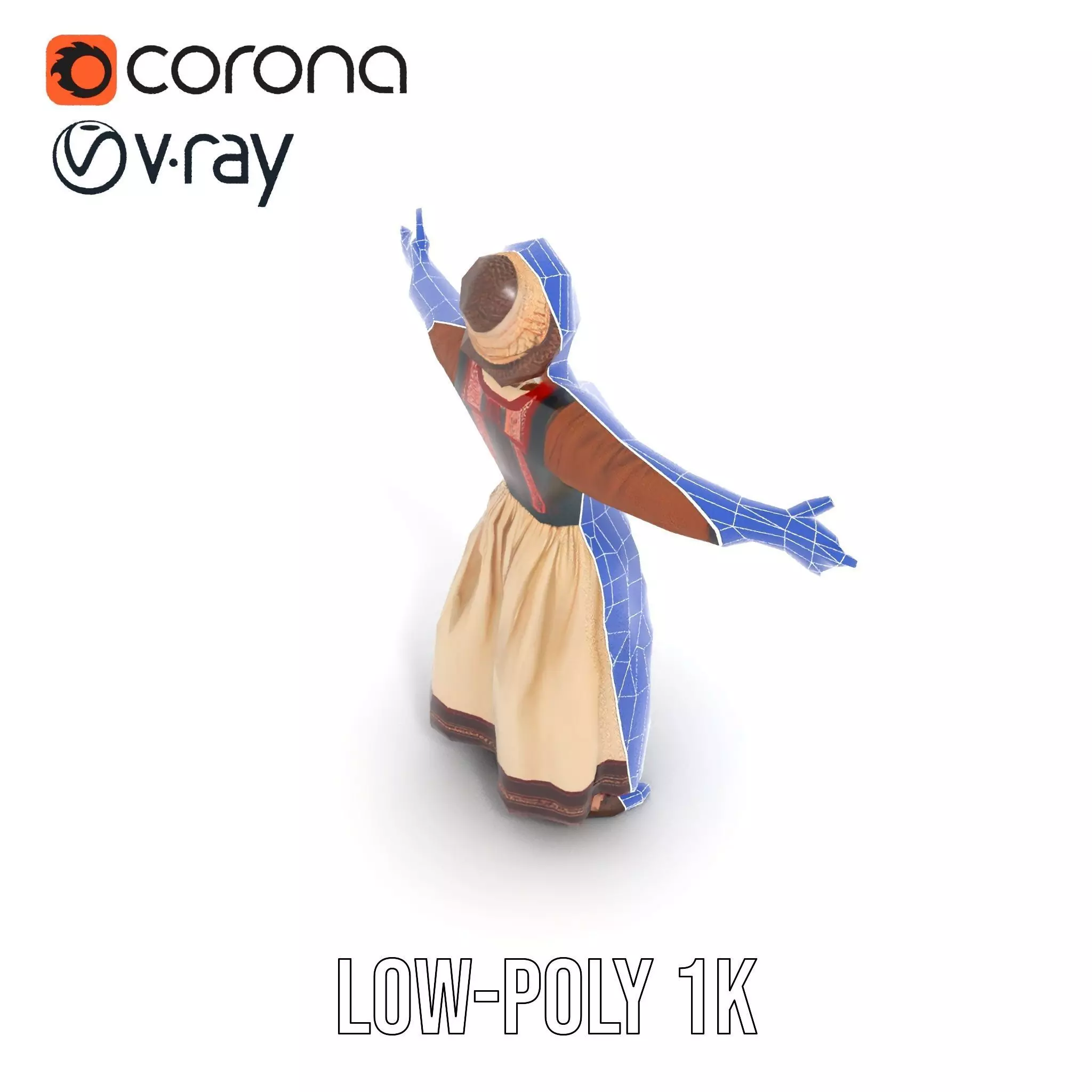 Traditional Scandinavian Attire Character Model Pack Low-poly 3D model_7