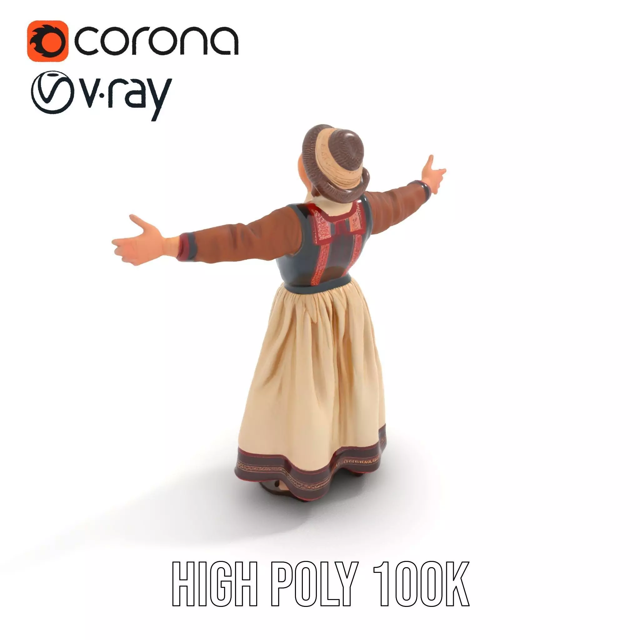 Traditional Scandinavian Attire Character Model Pack Low-poly 3D model_17