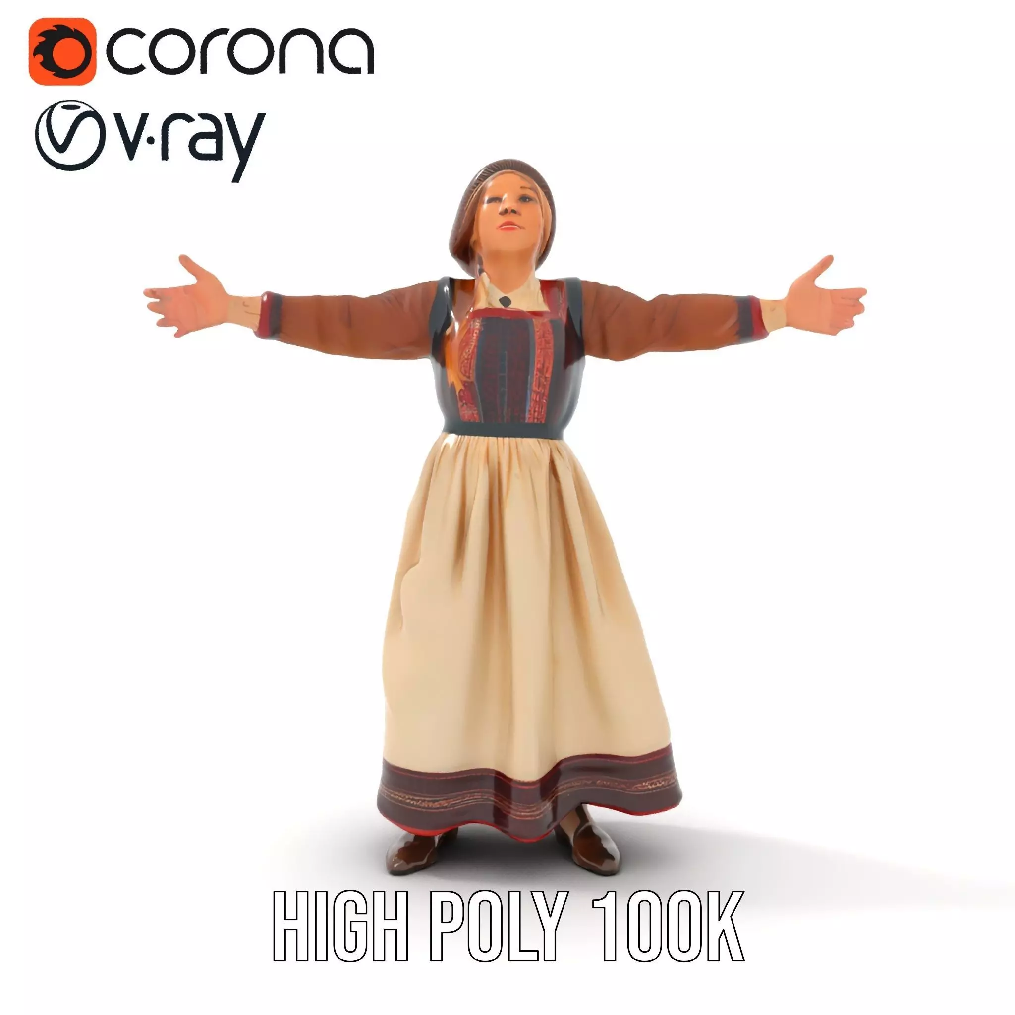 Traditional Scandinavian Attire Character Model Pack Low-poly 3D model_23