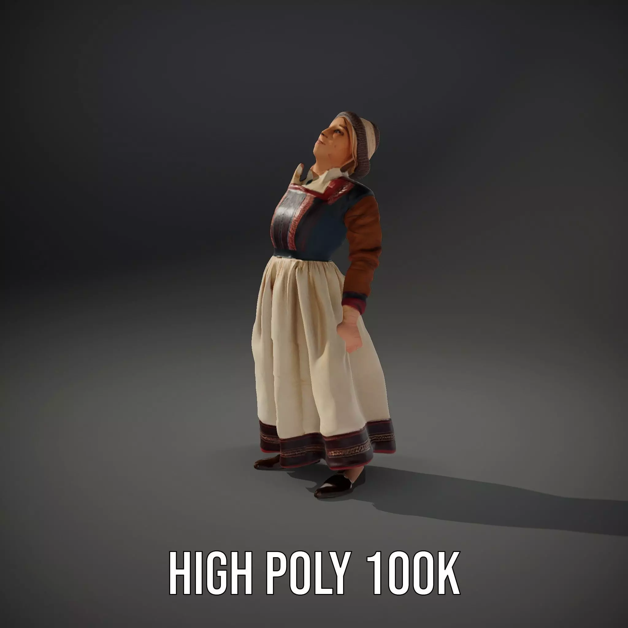 Traditional Scandinavian Attire Character Model Pack Low-poly 3D model_9