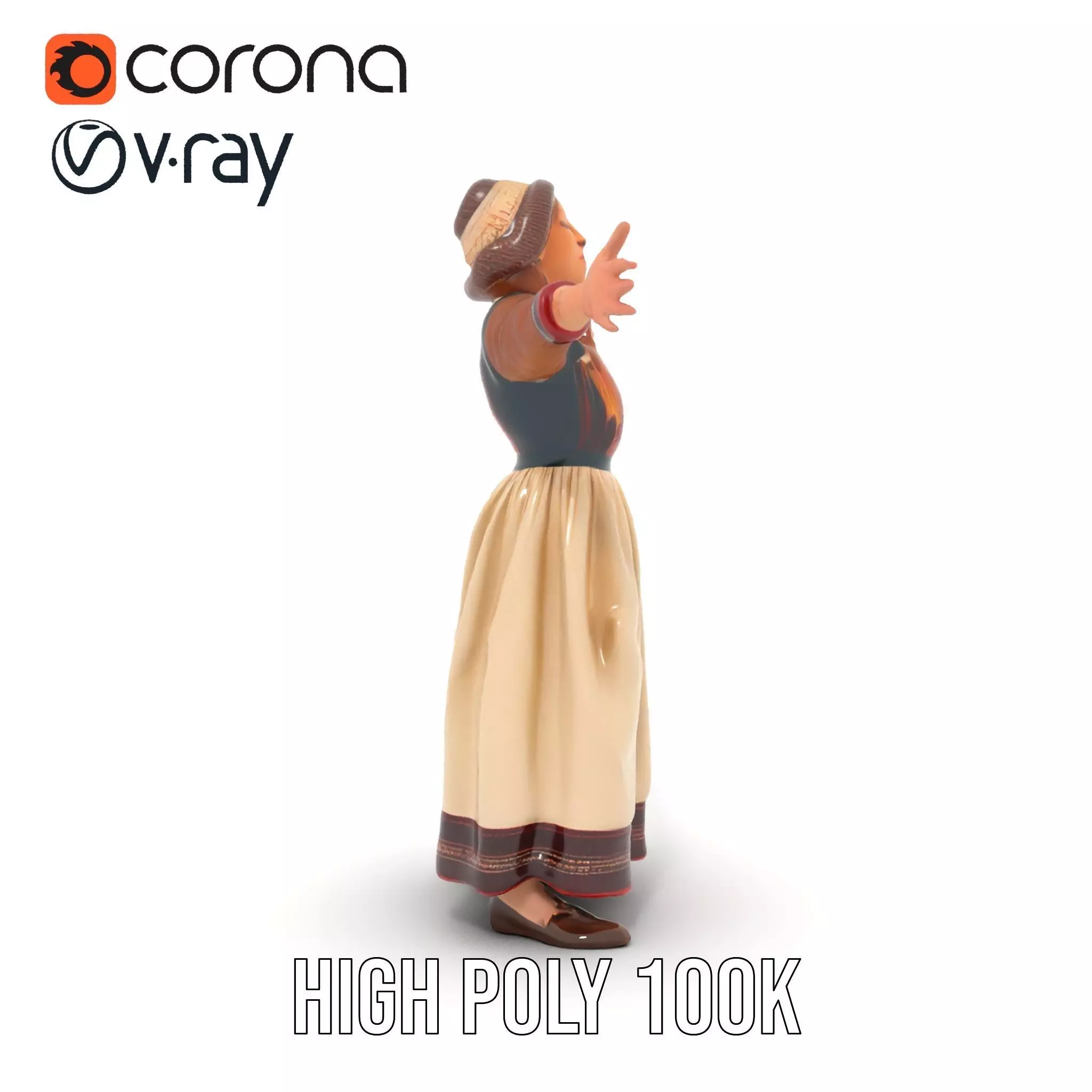 Traditional Scandinavian Attire Character Model Pack Low-poly 3D model_26