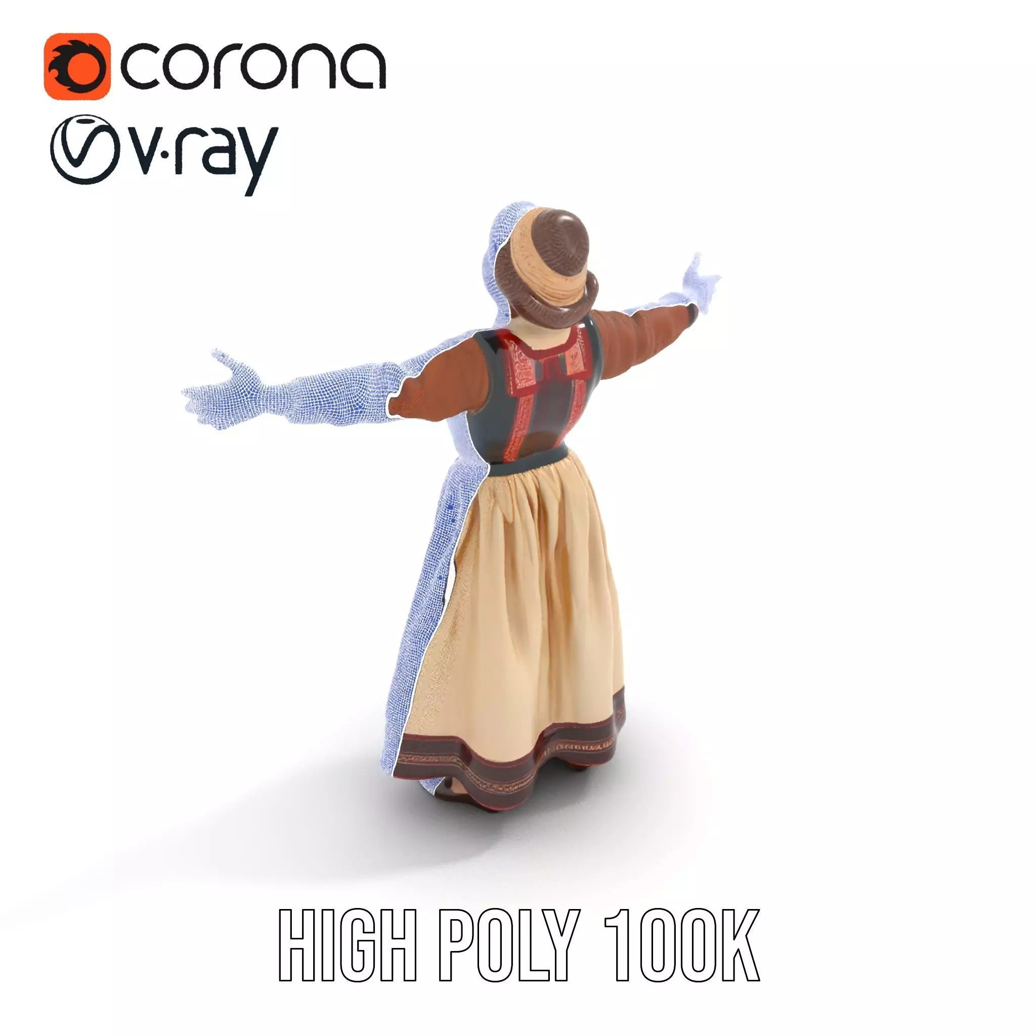 Traditional Scandinavian Attire Character Model Pack Low-poly 3D model_32