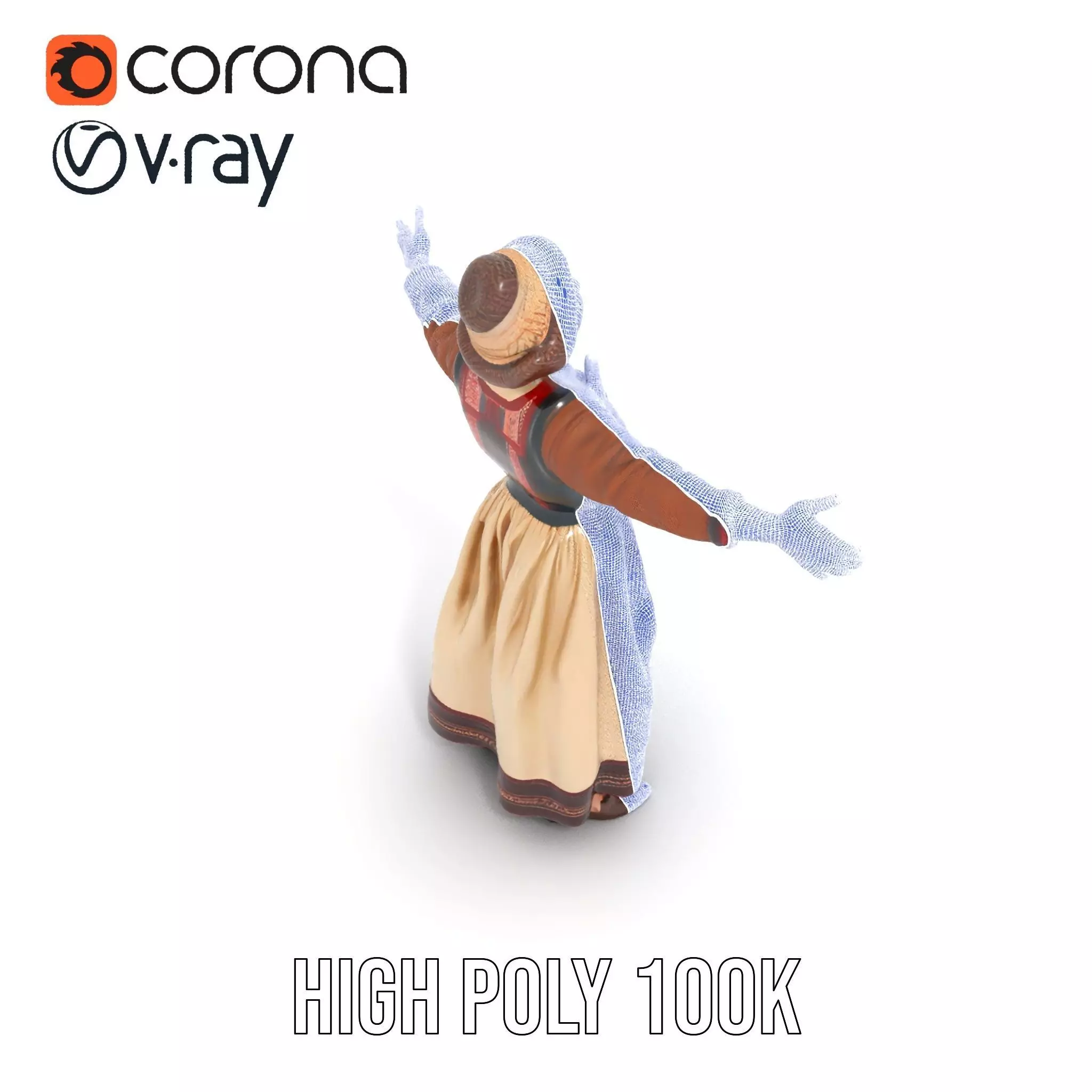 Traditional Scandinavian Attire Character Model Pack Low-poly 3D model_29