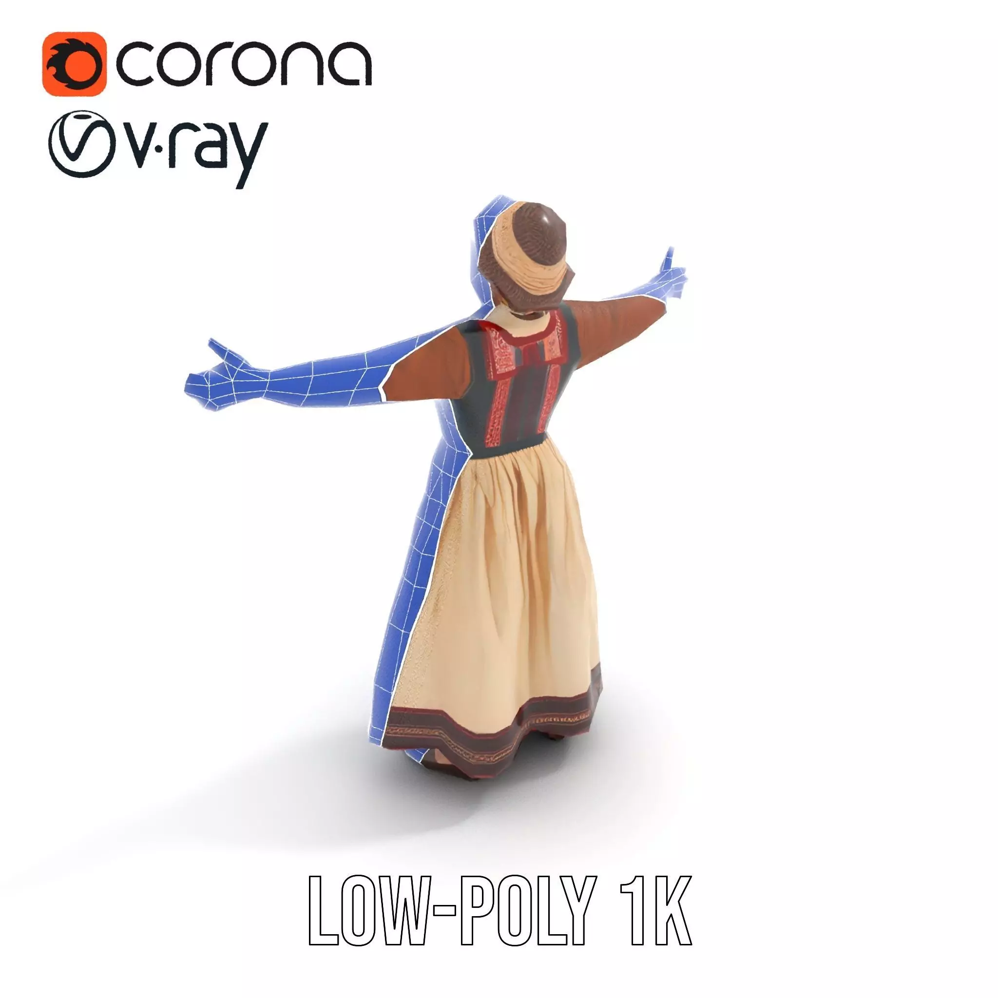 Traditional Scandinavian Attire Character Model Pack Low-poly 3D model_31