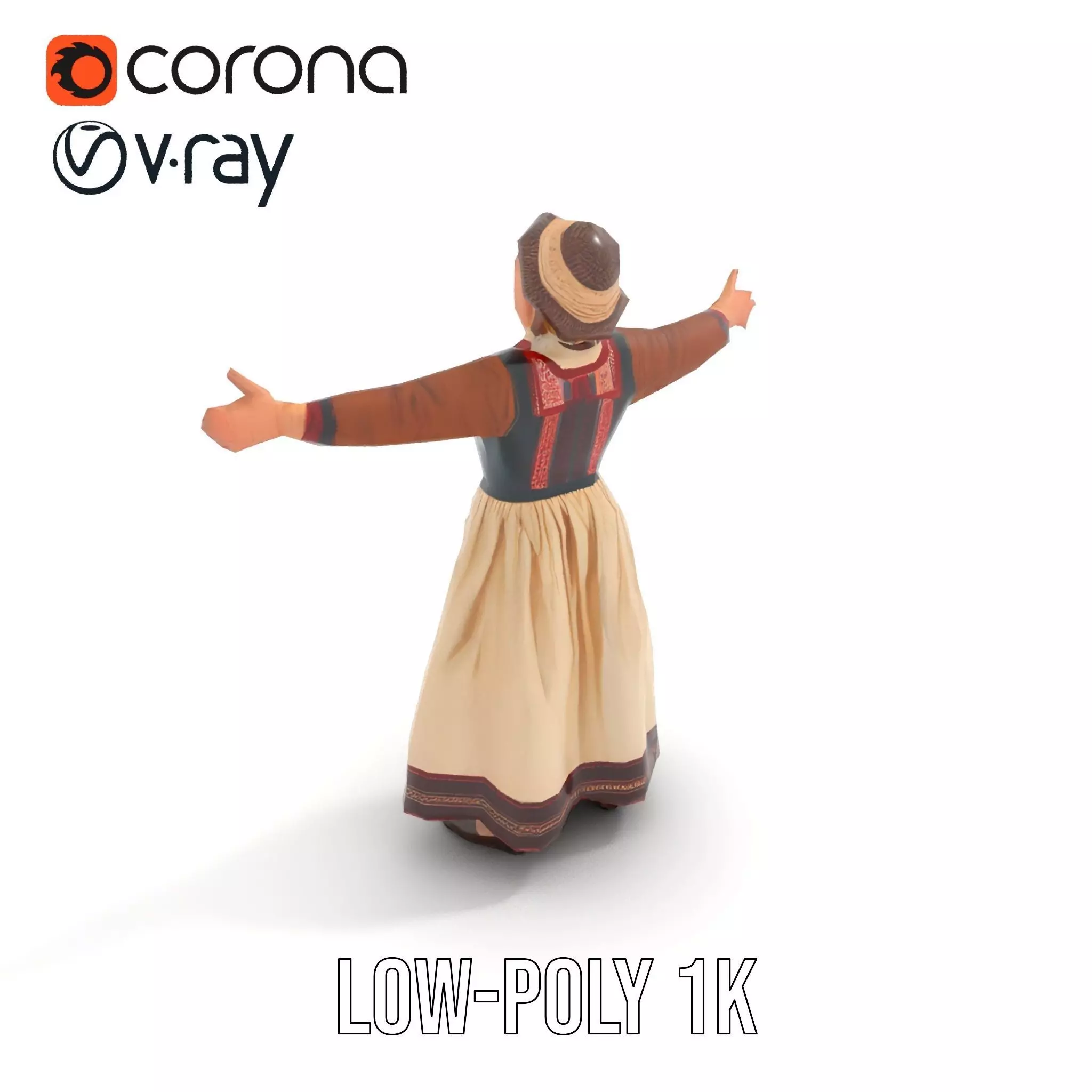 Traditional Scandinavian Attire Character Model Pack Low-poly 3D model_8