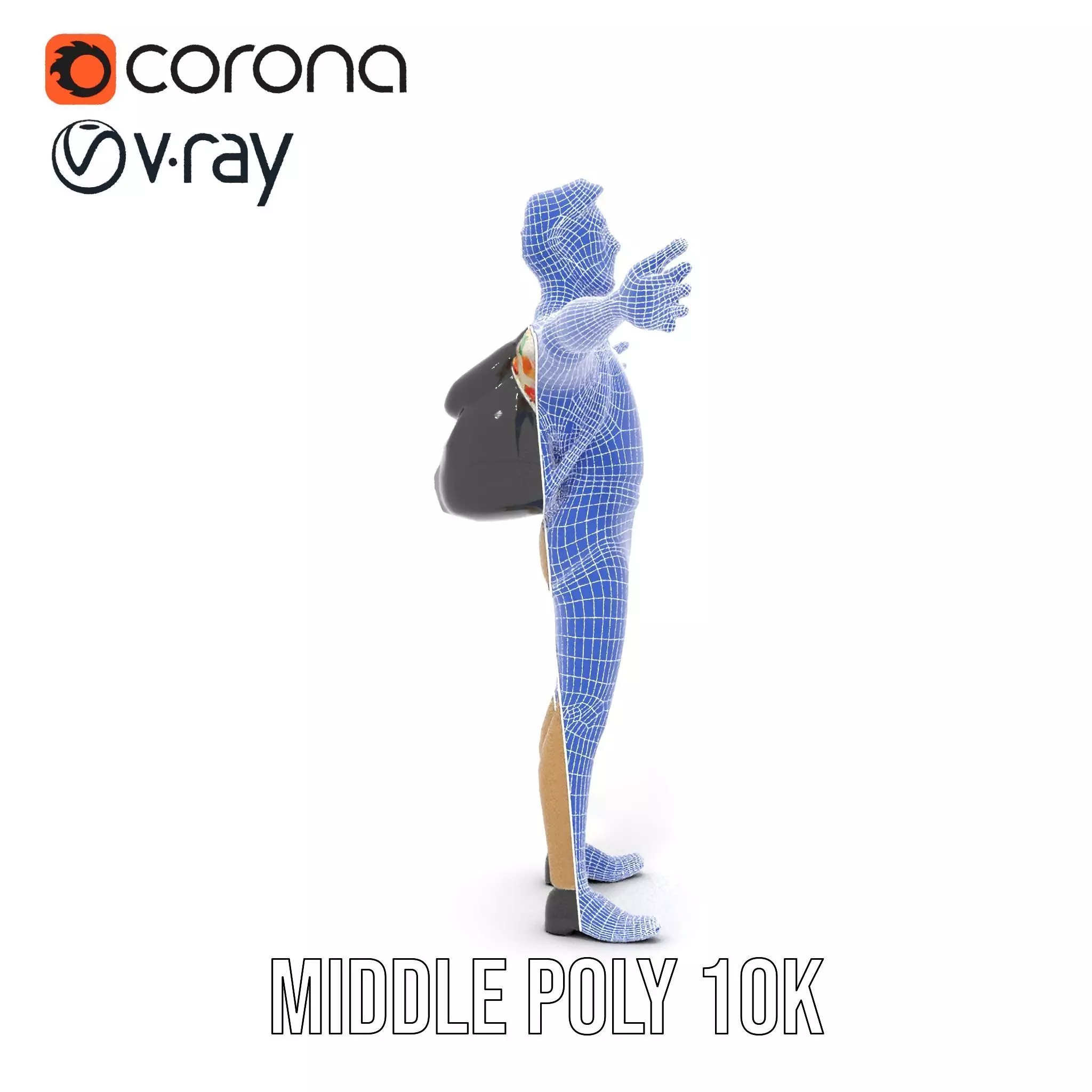 Casual Male Character with Floral Shirt Model Pack Low-poly 3D model_29