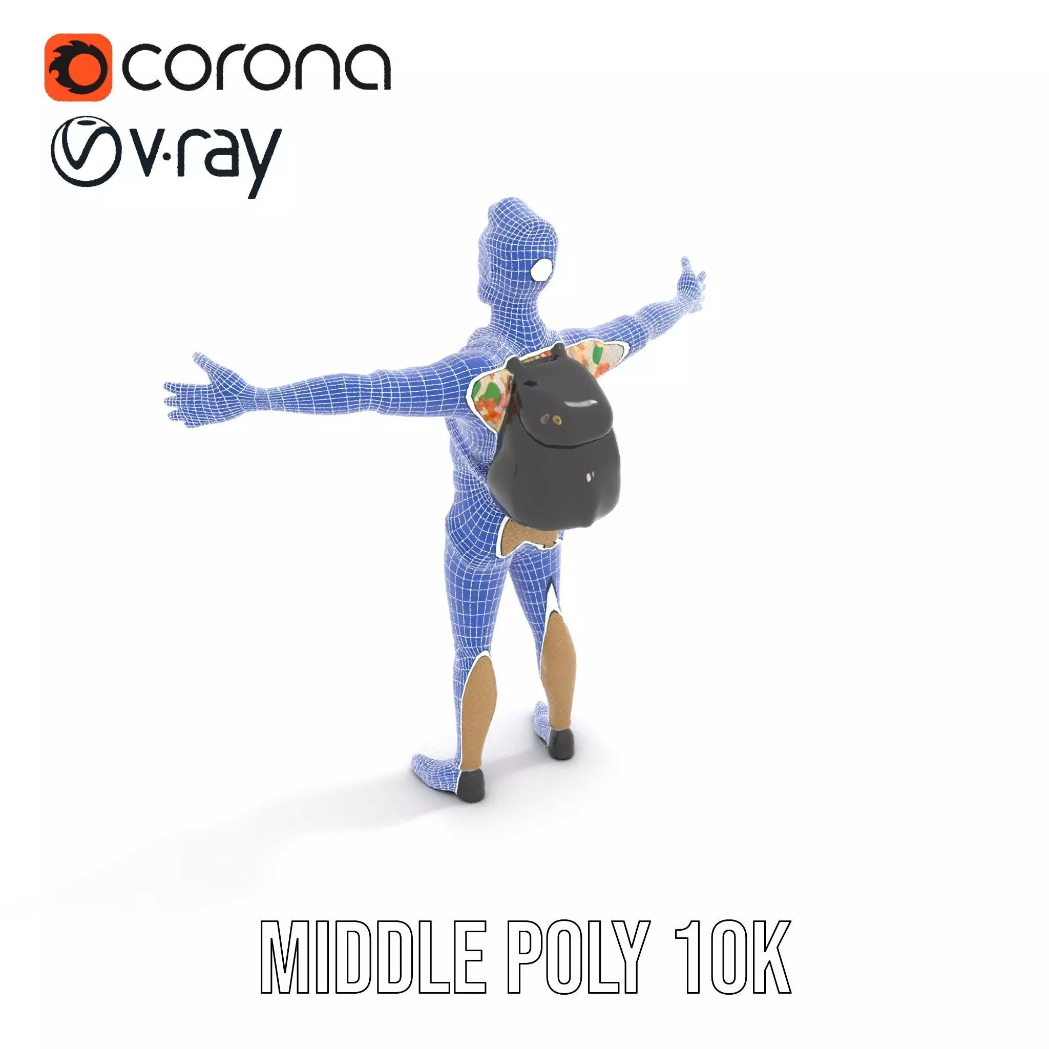 Casual Male Character with Floral Shirt Model Pack Low-poly 3D model_18