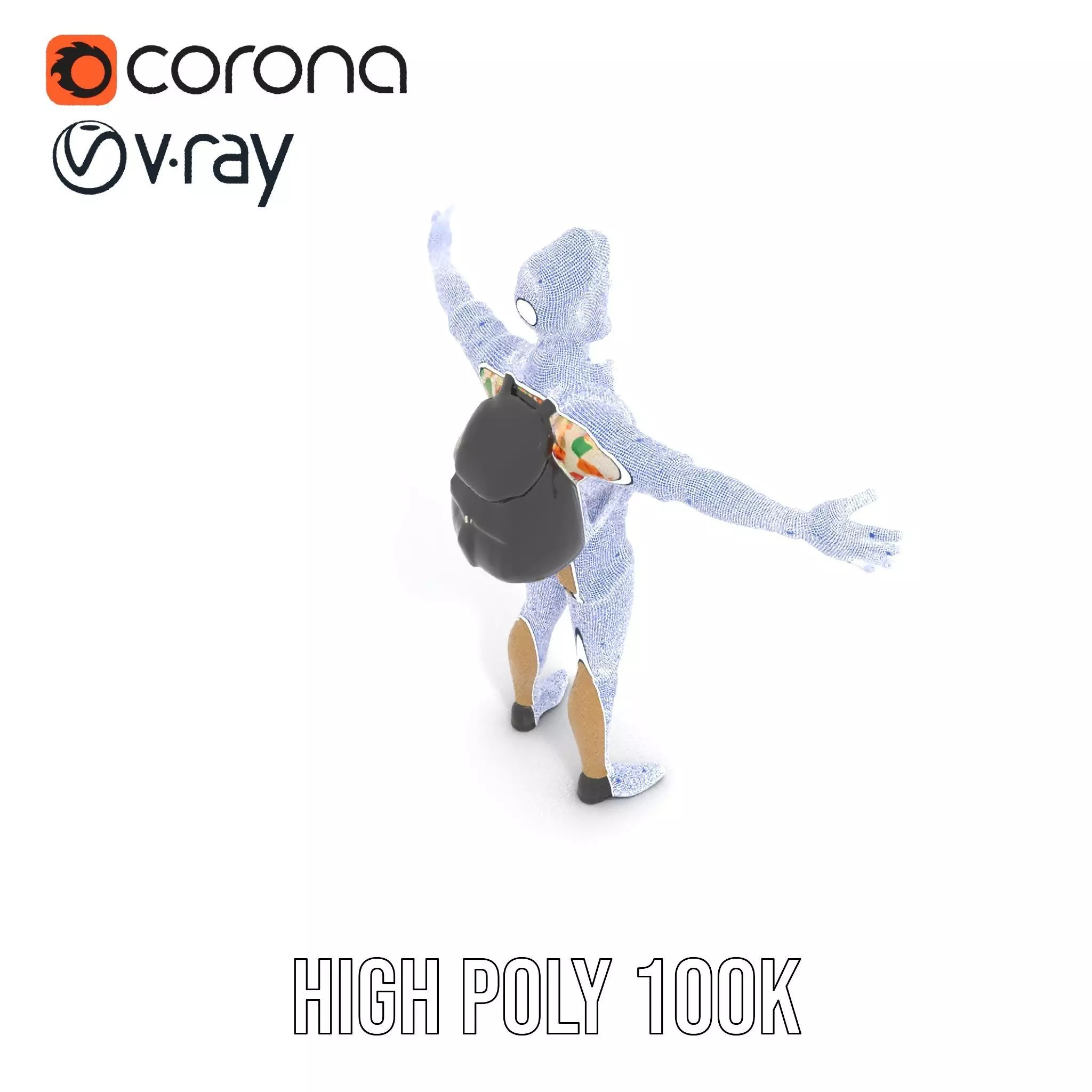 Casual Male Character with Floral Shirt Model Pack Low-poly 3D model_26