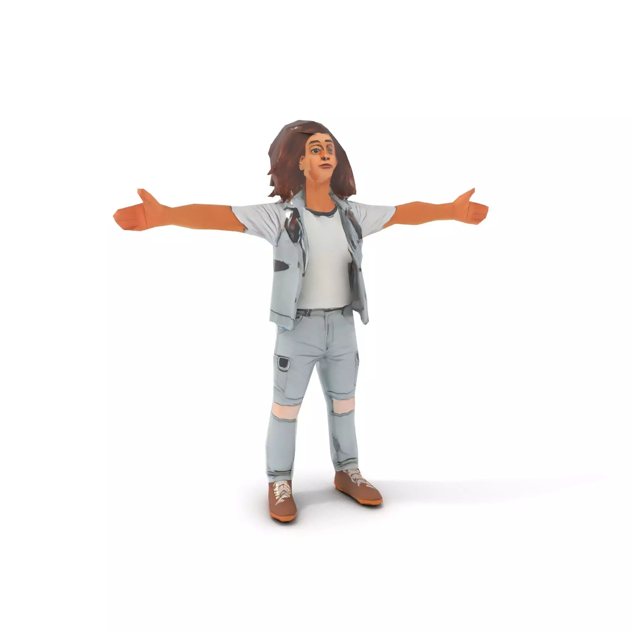Realistic Teen Character Model Pack with Casual Outfit Low-poly 3D model_17