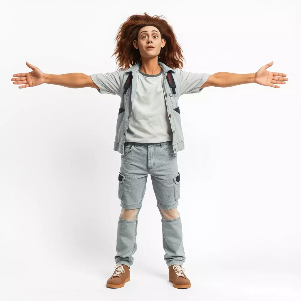 Realistic Teen Character Model Pack with Casual Outfit Low-poly 3D model_3