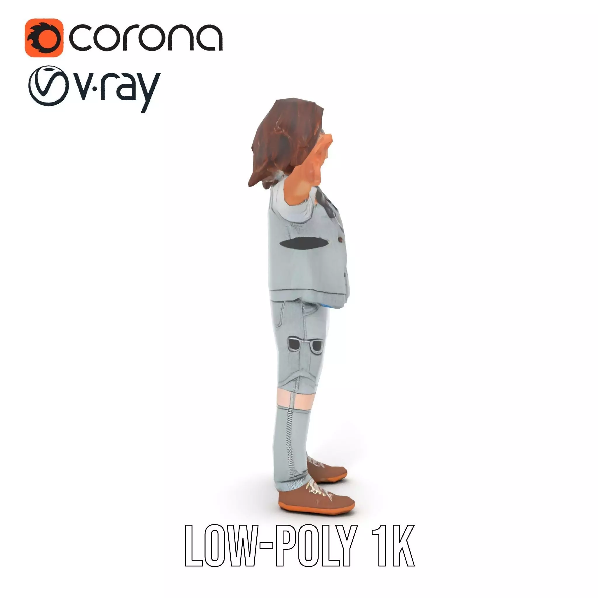 Realistic Teen Character Model Pack with Casual Outfit Low-poly 3D model_15