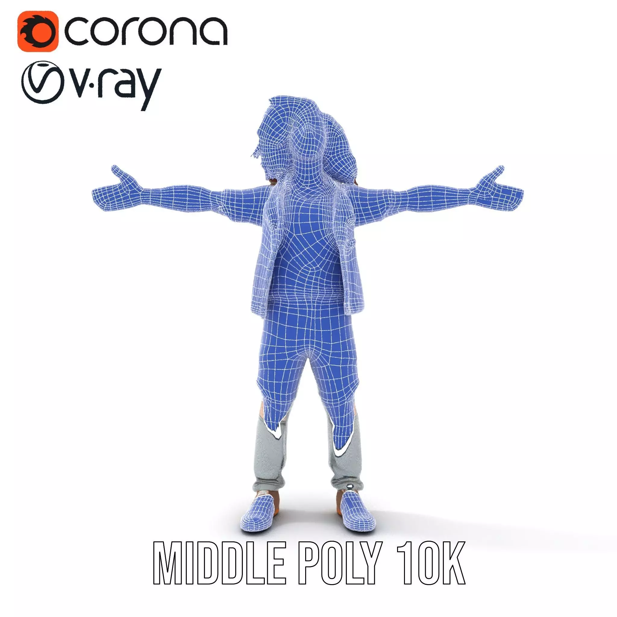 Realistic Teen Character Model Pack with Casual Outfit Low-poly 3D model_16