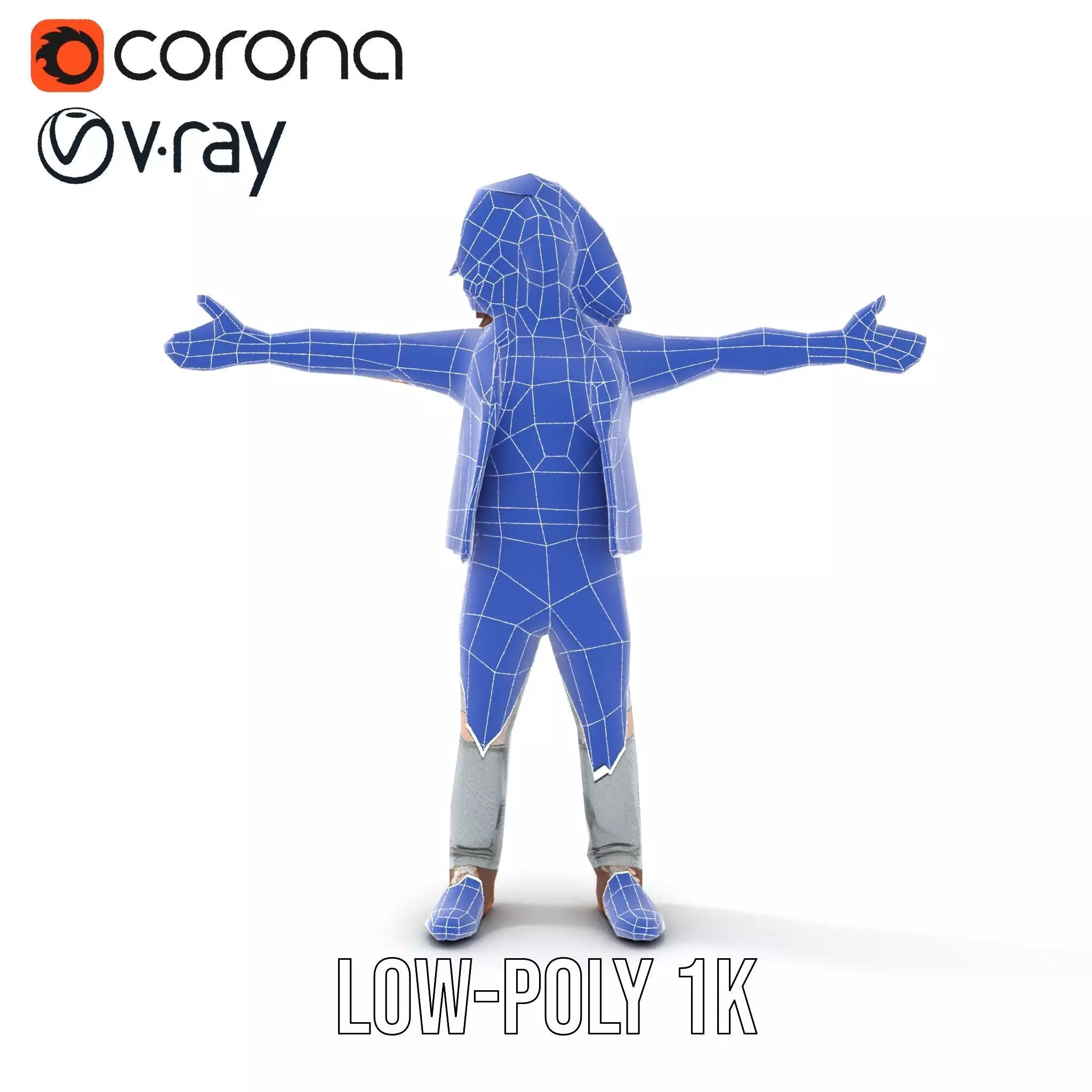 Realistic Teen Character Model Pack with Casual Outfit Low-poly 3D model_20