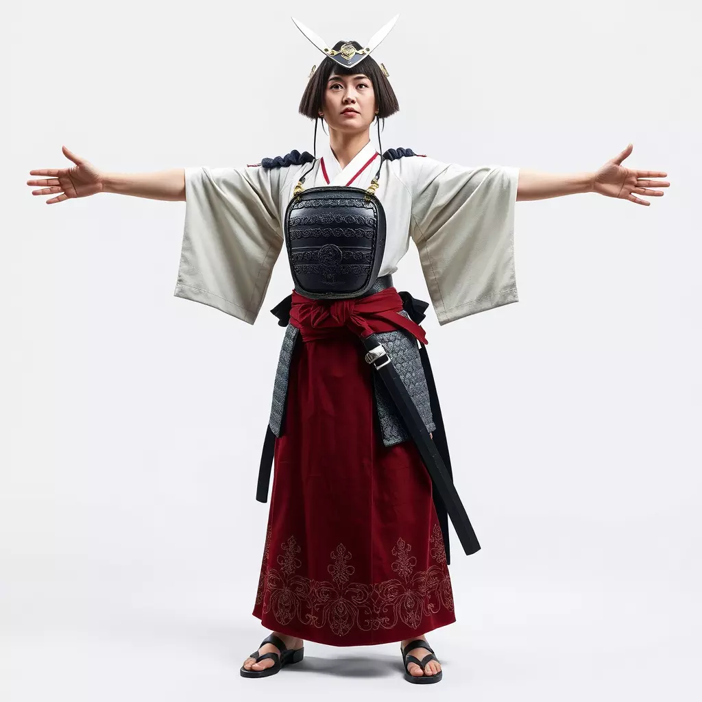 Samurai Armor Character Model Pack Low-poly 3D model_2