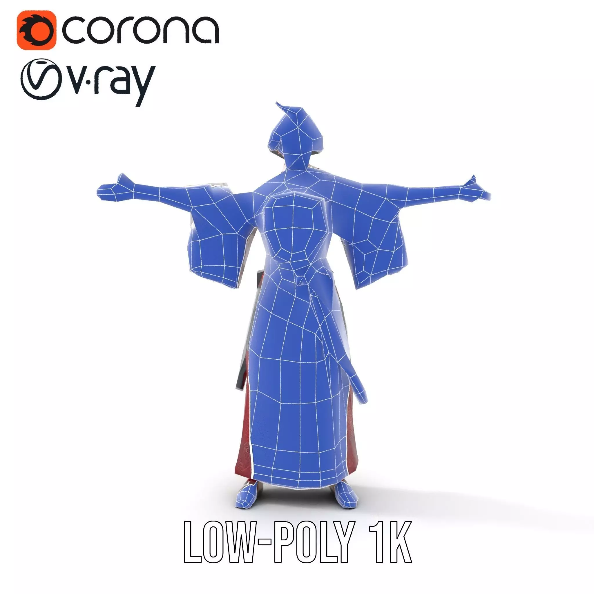 Samurai Armor Character Model Pack Low-poly 3D model_11