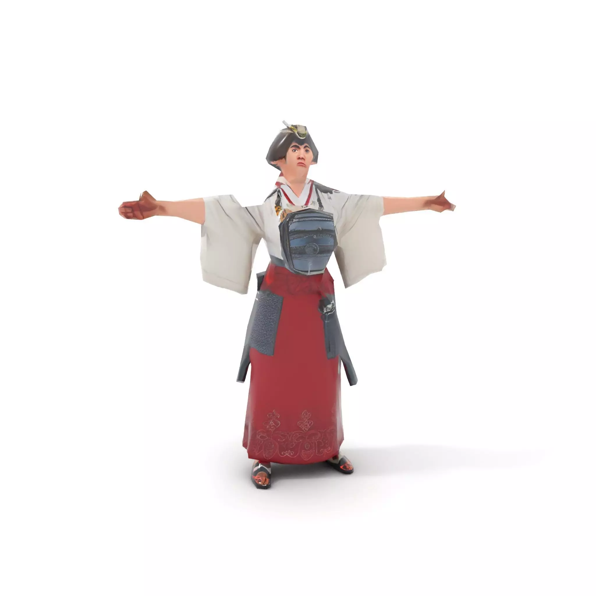 Samurai Armor Character Model Pack Low-poly 3D model_14