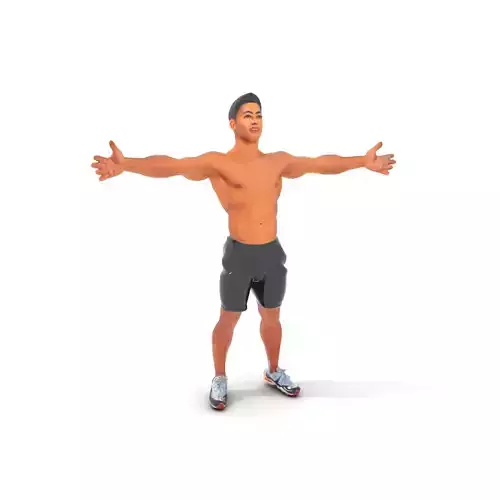 Athletic Male Character Model Pack with Realistic Pose Low-poly 3D model