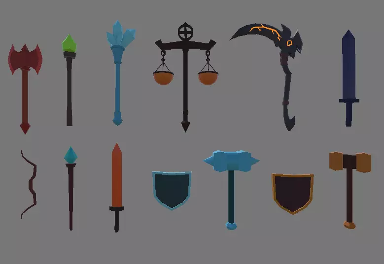 Fantasy Weapons Pack Low Poly 3D 3D model_2