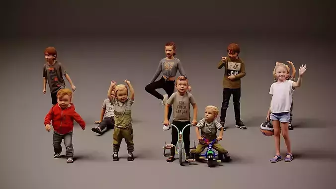 Childrens Collection x 10 05 Low-poly 3D model