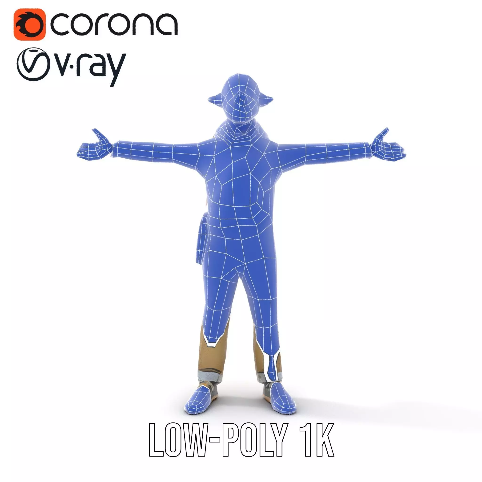 Fantasy Character Model Pack with Backpack Low-poly 3D model_30